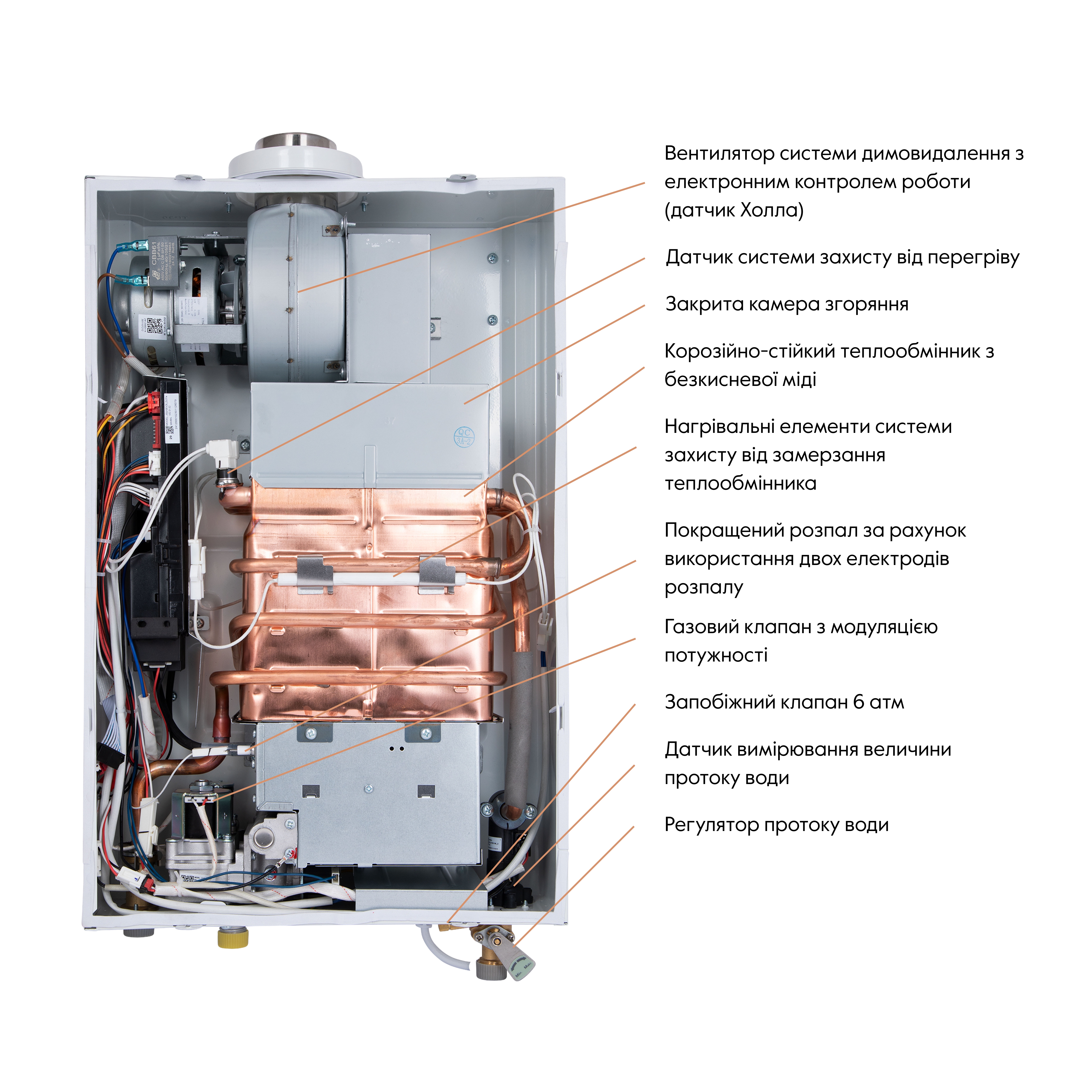Колонка газова димохідна Thermo Alliance JSG20-10ETP18 10 л Silver