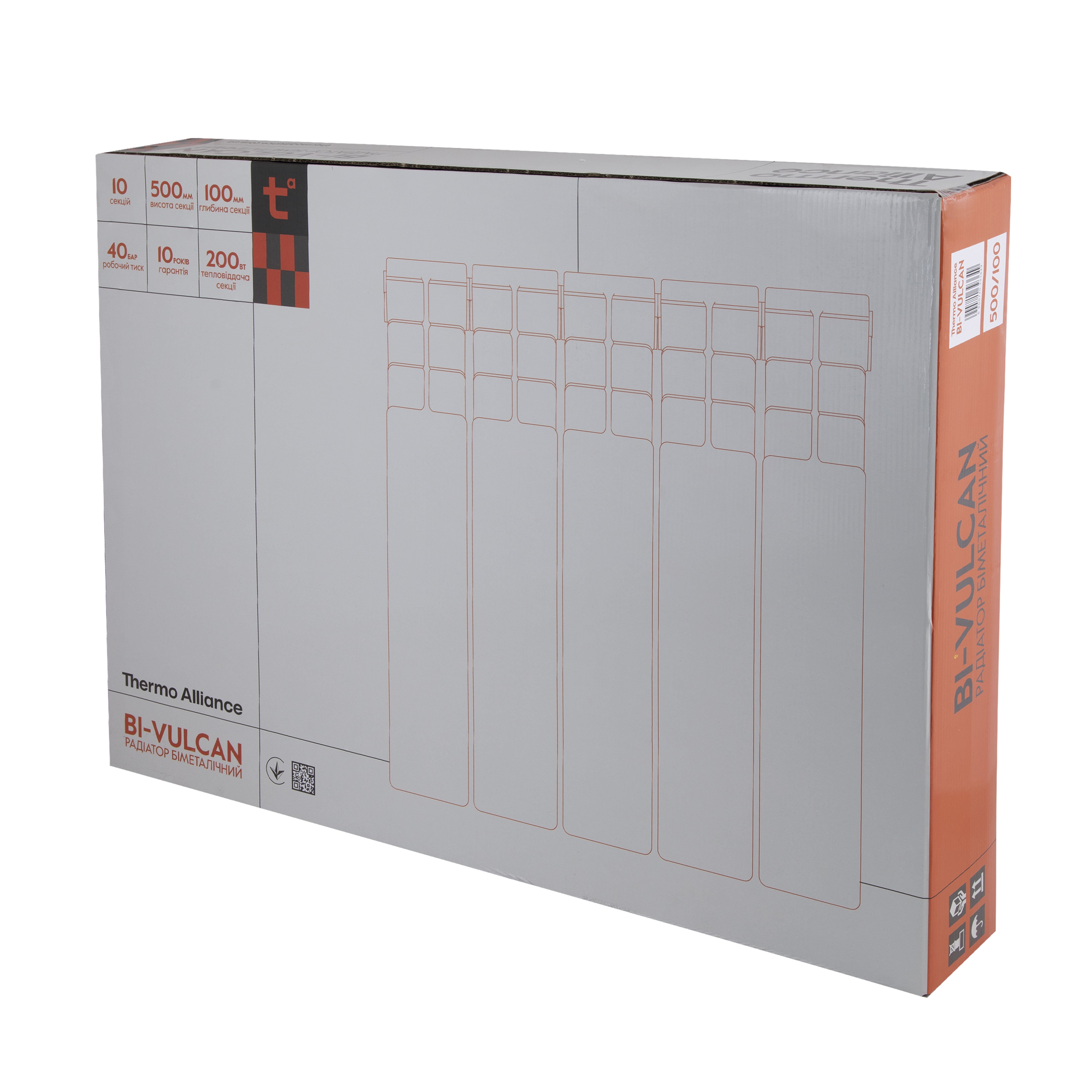 Радіатор біметалічний Thermo Alliance Bi-Vulcan 500/100 1,6 кг