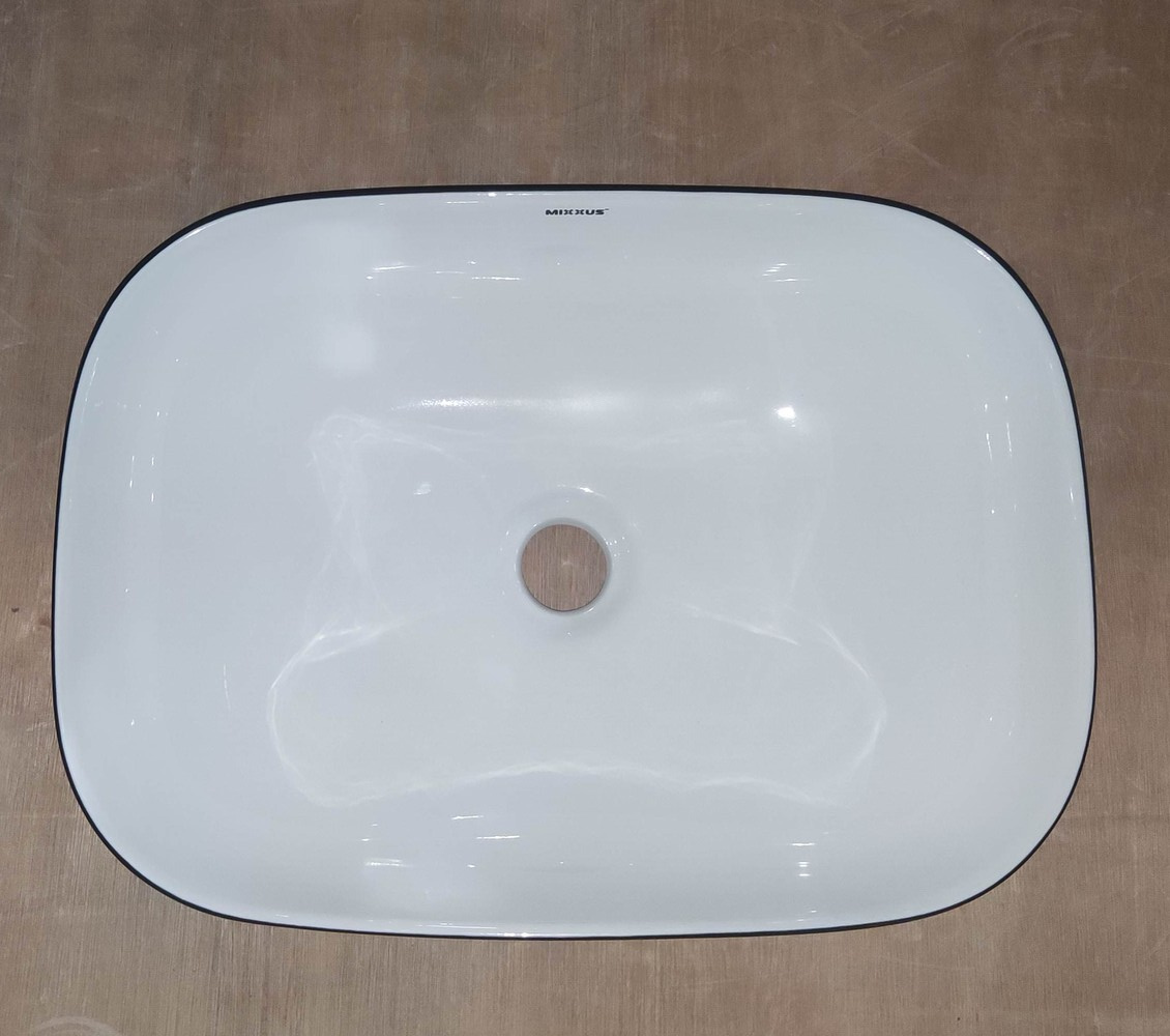 Раковина накладна MIXXUS PREMIUM DIVERSE-0112 WHITE-BLACK 455х325х135mm (MP6542)
