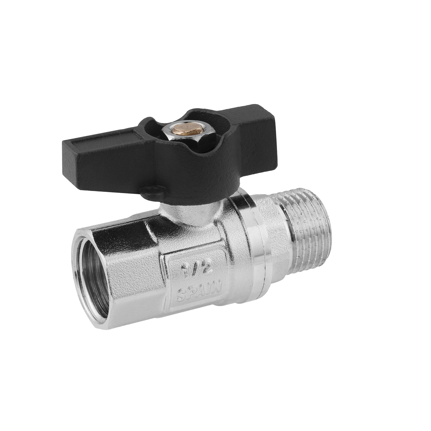 Кран кульовий Karro "Uno Black" 1/2" ВЗ PN40 метелик