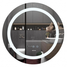 Дзеркало MIXXUS PLAIN MC02-80-CASE з LED Touch, Anti-fog, димером, рег. яскравості, годинником (MI7158)