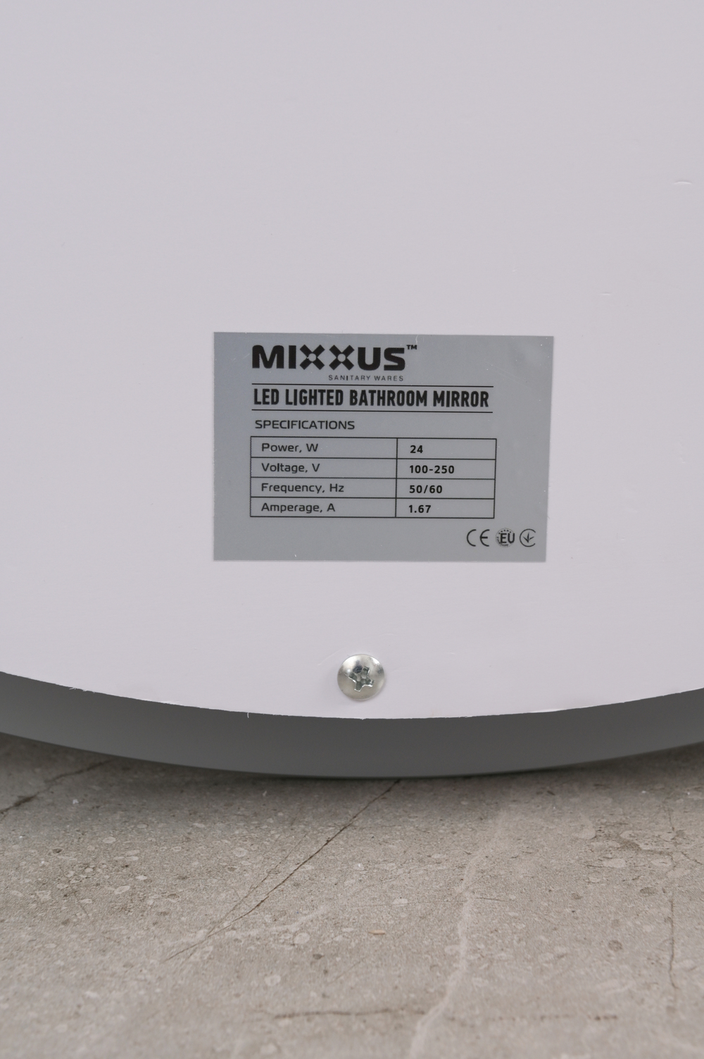 Дзеркало MIXXUS PLAIN MC10-60 з LED Touch, Anti-fog, димером, рег. яскравості, годинником (MI6013)