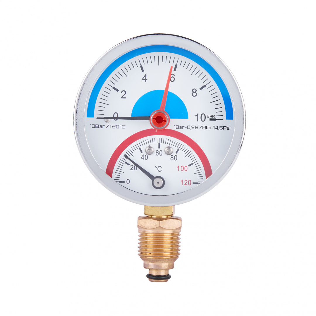 Термоманометр Thermo Alliance Standart 80 мм 1/2", нижнє підмикання SD17210B