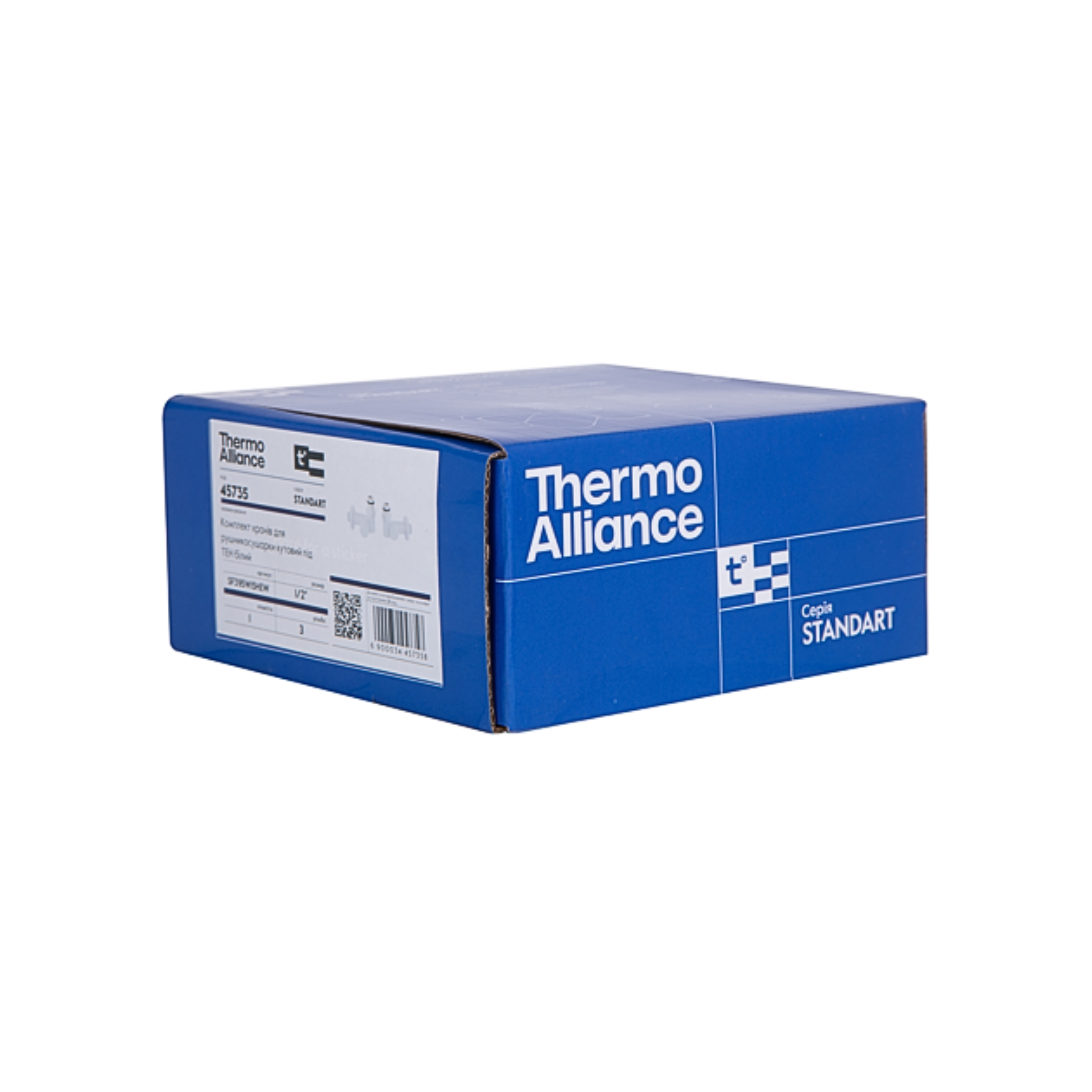 Комплект кранів Thermo Alliance Standart 1/2" бiлий, для рушникосушарки кутовий SF395W15HEW
