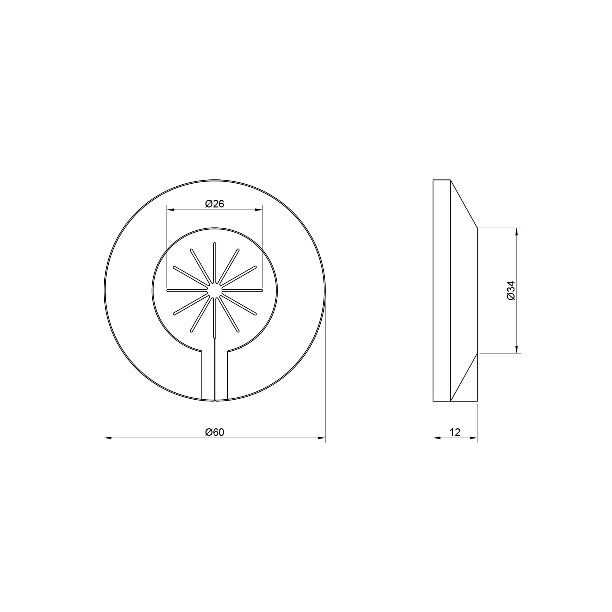 Розетка декоративна Icma пластмасова №108