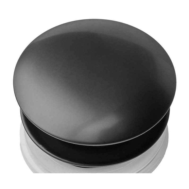 Донний клапан для раковини з переливом ZERIX BV-01 BLACK автоматичний (Click-Clack) (Колір чорний) 1 1/4'' (ZX6016)