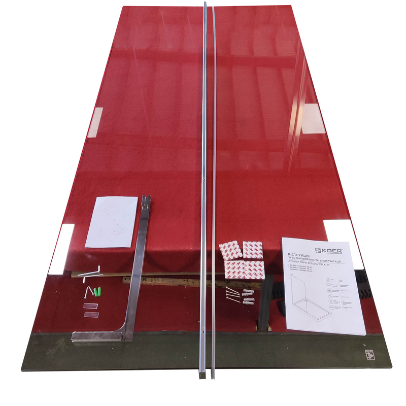 Душова перегородка Walk-In KOER SR SP02-100x200-TR-01 прозоре скло EASY CLEAN 8мм хром (KR5395)