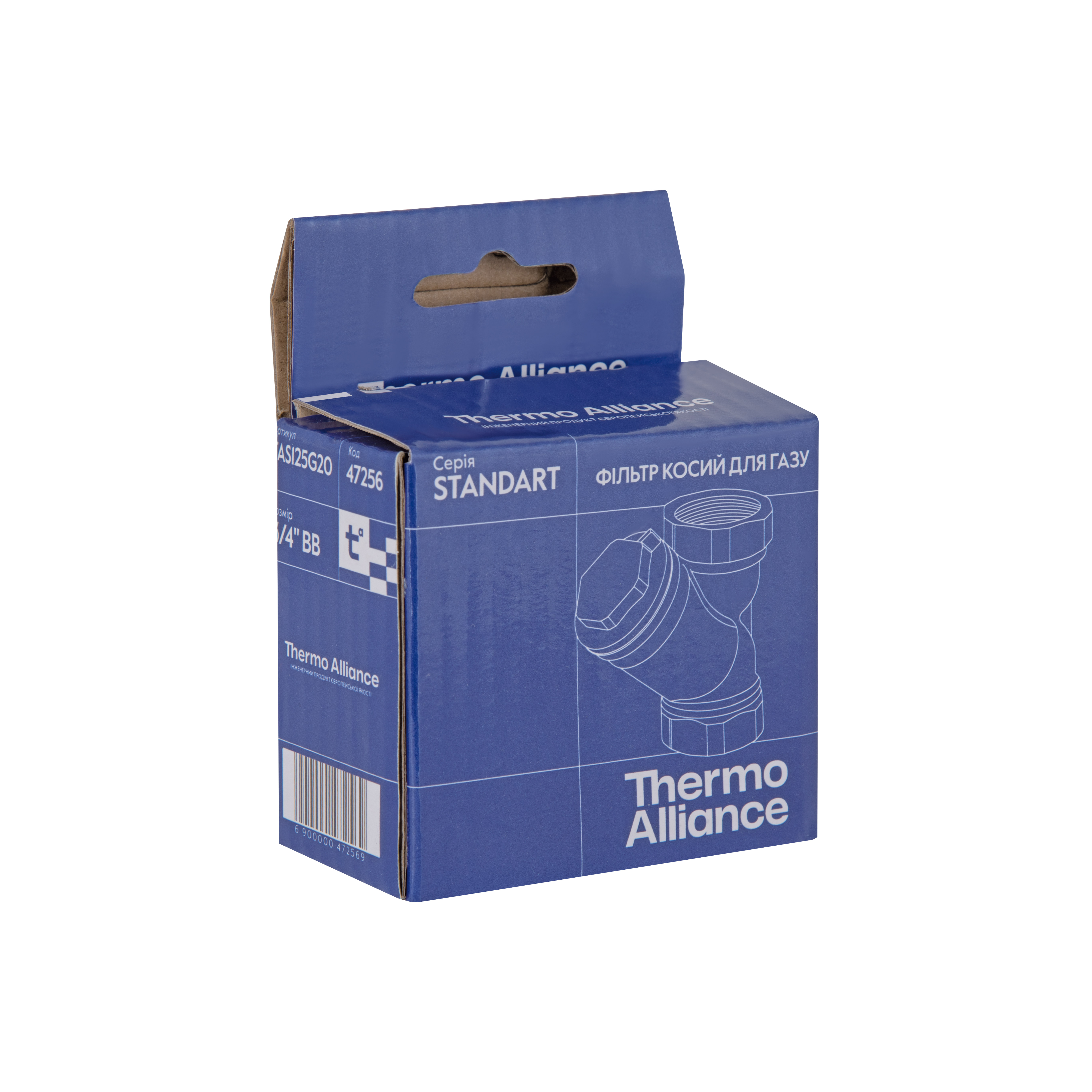 Фільтр Thermo Alliance Standart для газу 3/4"ВВ нікель, косий TAS125G20