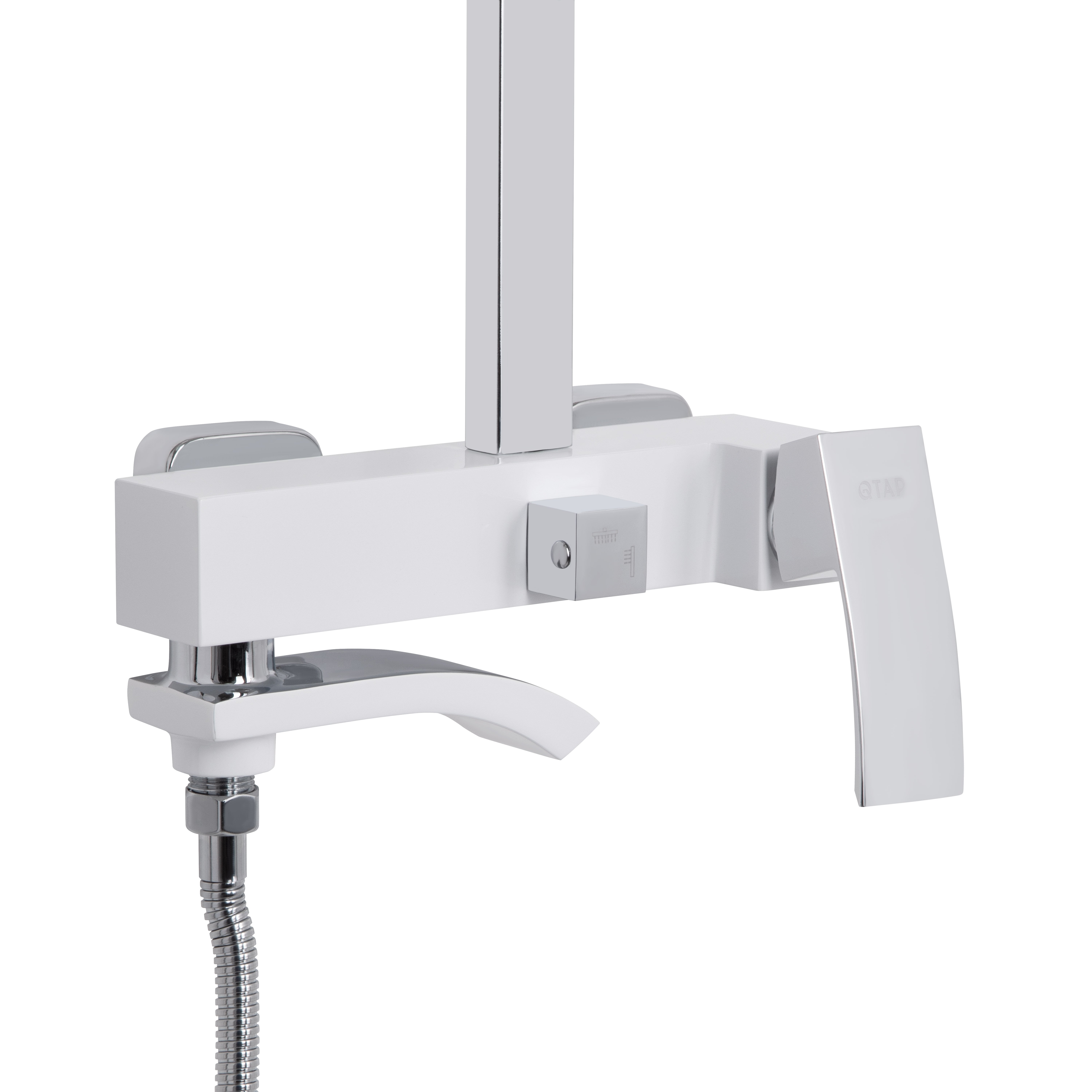 Душова система універсальна Qtap Swan Cascada на три споживачі (з виливом) QTSWA111CRW45570 Chrome/White