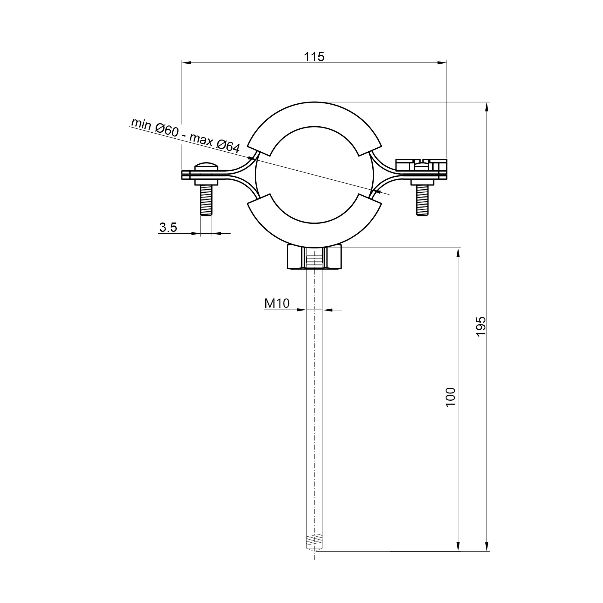 Хомут Thermo Alliance Forte  2" (D60-64 мм) SF10050