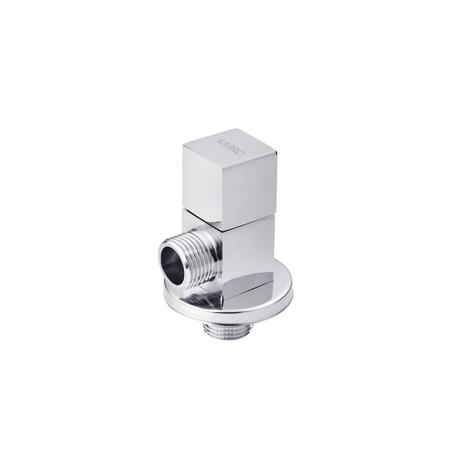 Кран приладовий для підключення Karro 1/2"х1/2" ЗЗ хромований KR-03122А