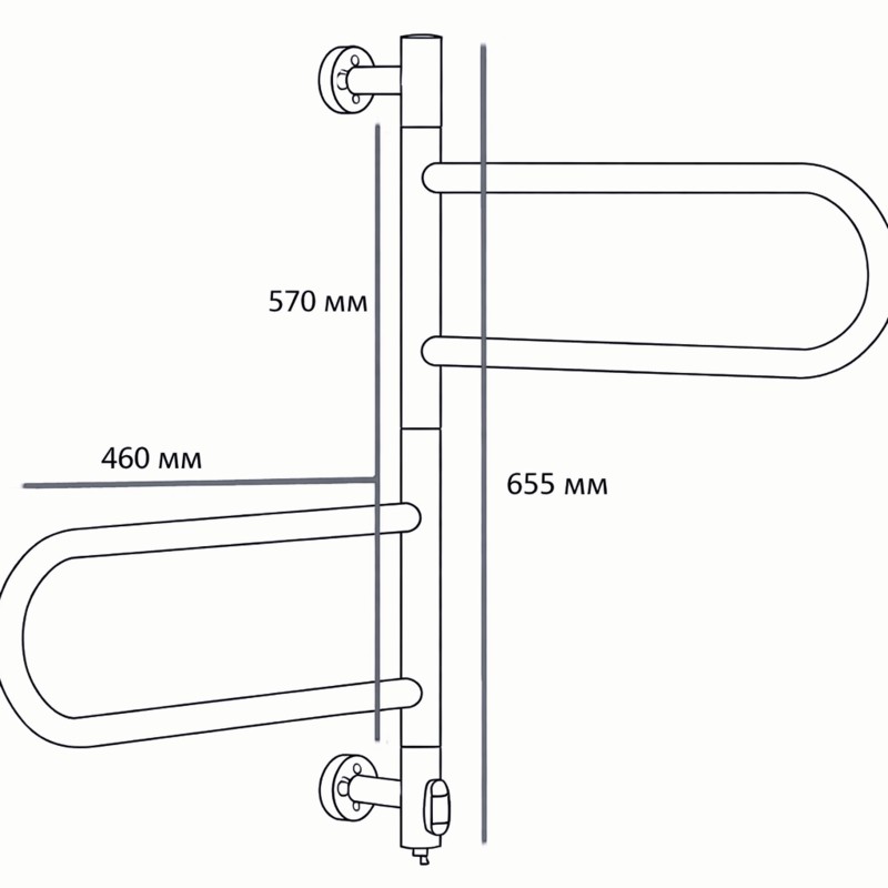 Сушарка для рушників електрична Zerix Turn EPT-6065 (поворотна, 70W) (ZX5029)