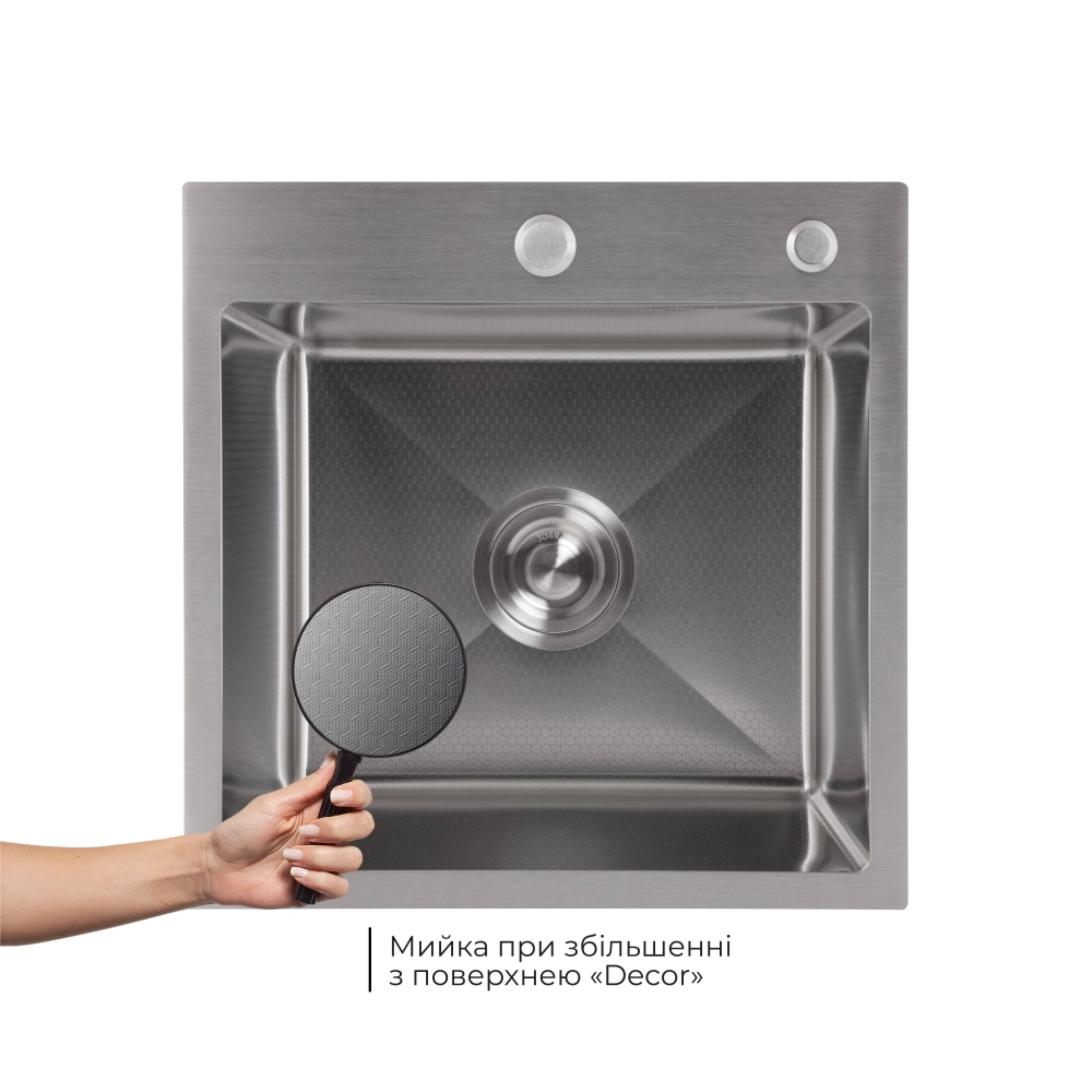 Акційний набір Lidz: мийка H4545 Decor 2,5/0,5 мм + Змішувач Aria для кухні з гнучким виливом (k35) Grey