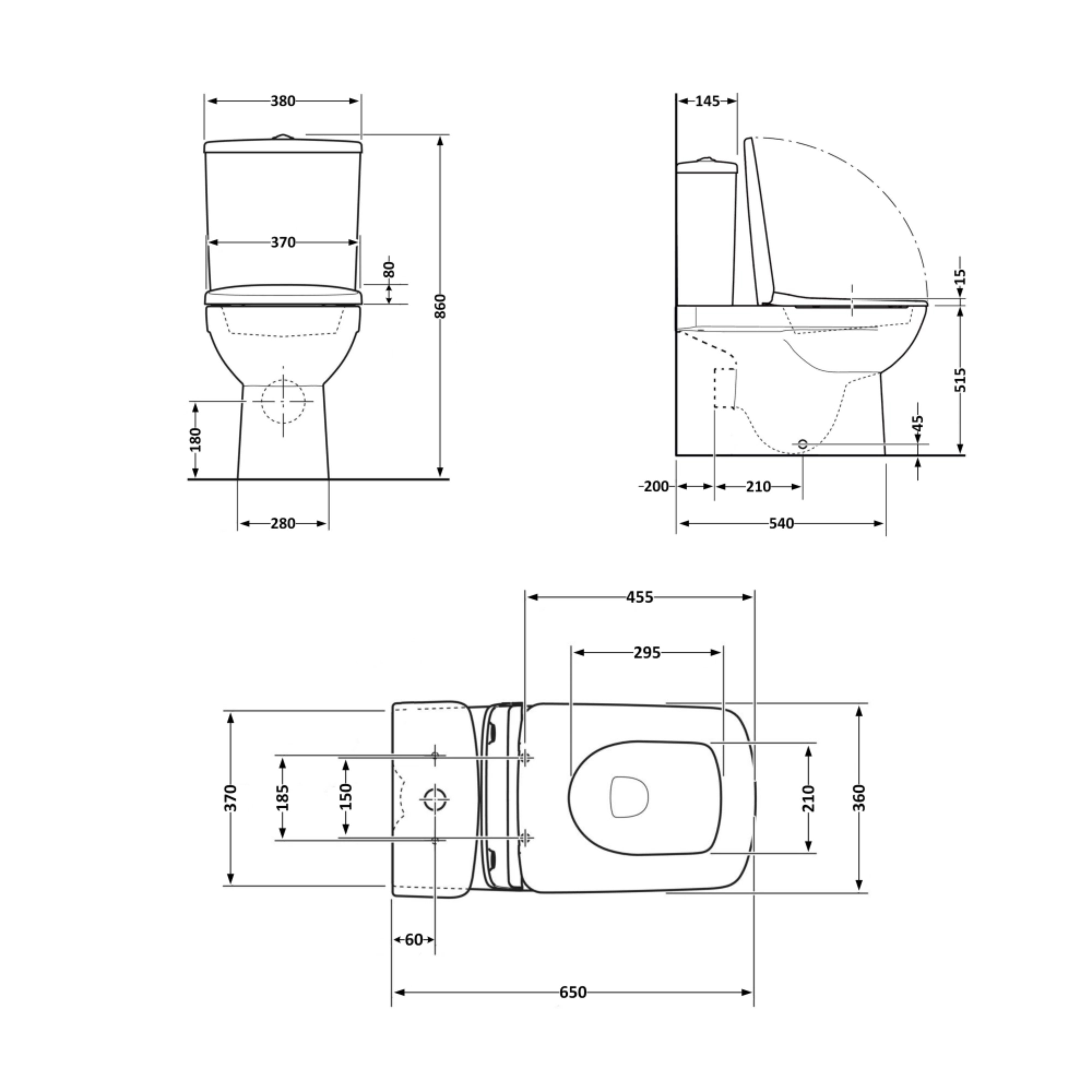 Унітаз підлоговий Qtap Crow Eco безобідковий з сідінням Soft-close QTCRO27W48750
