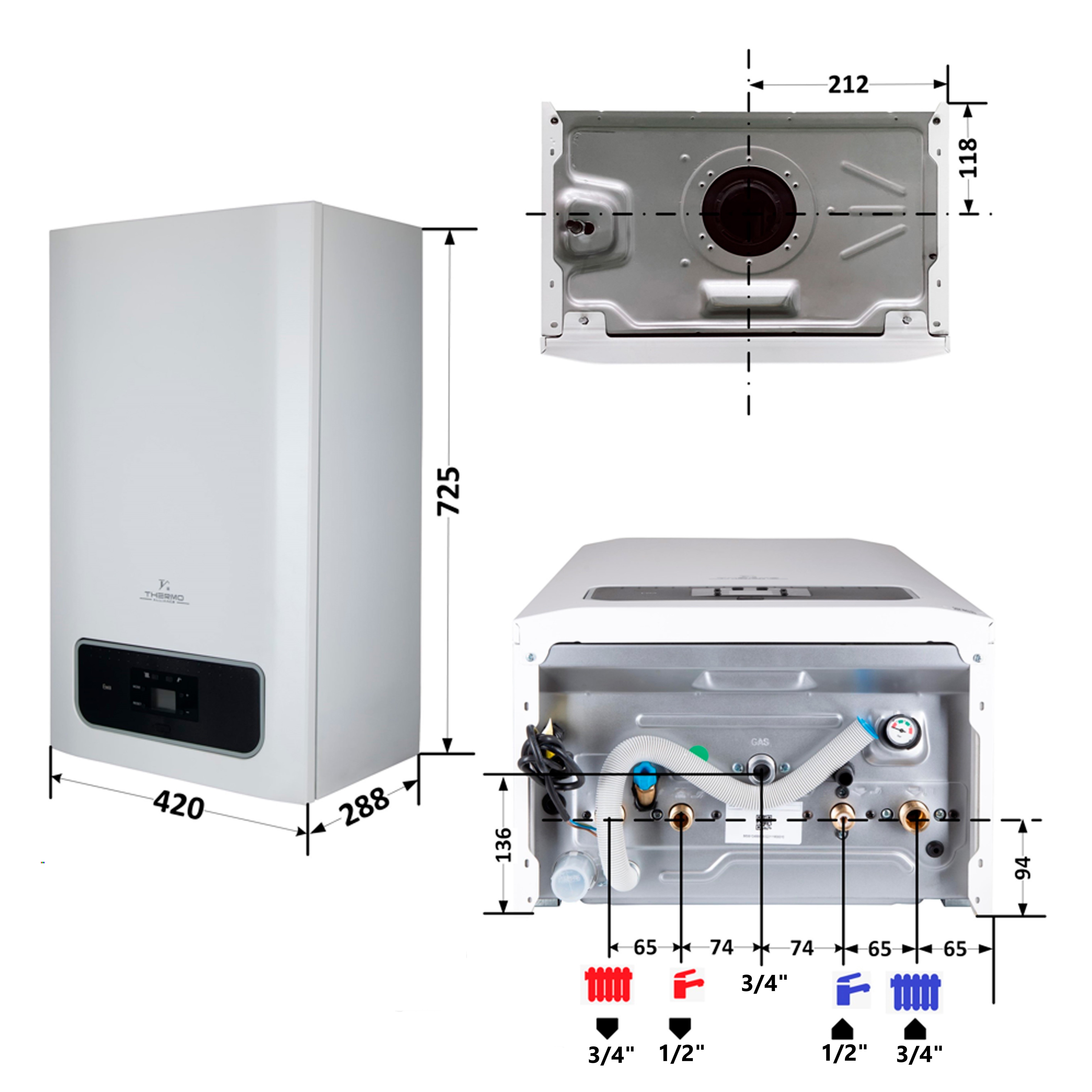 Котел газовий Thermo Alliance EWA 28 кВт двухконтурний, конденсаційний