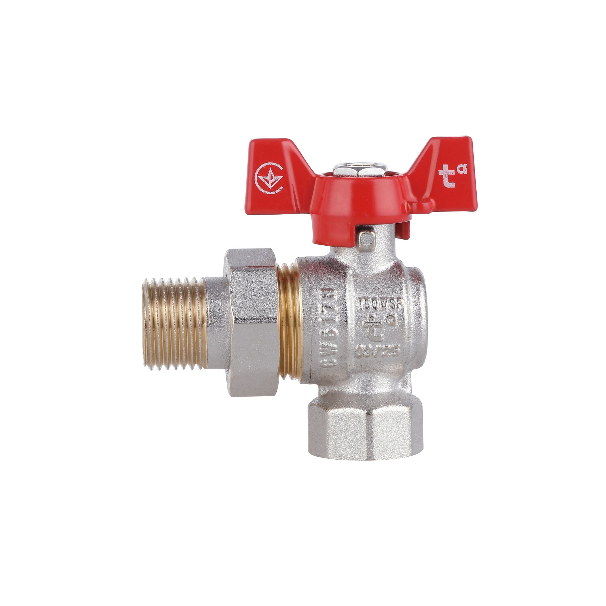 Кран кульовий "Американка" Thermo Alliance Standart 1/2" ВЗ кутовий SD222NW15PN40