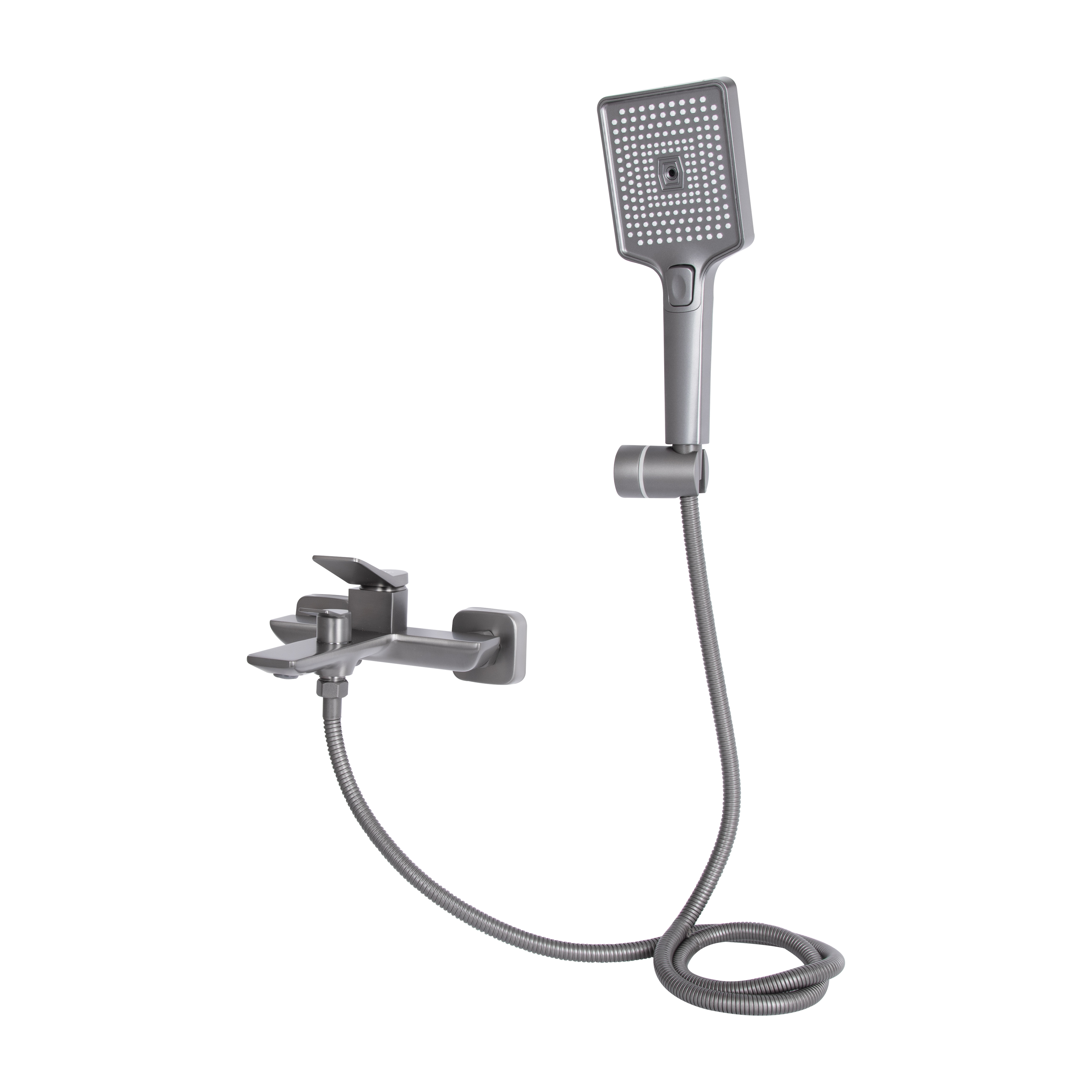 Змішувач для ванни Qtap Presto (з душовим гарнітуром) QTPRE259GRP45584 Gunmetal Black