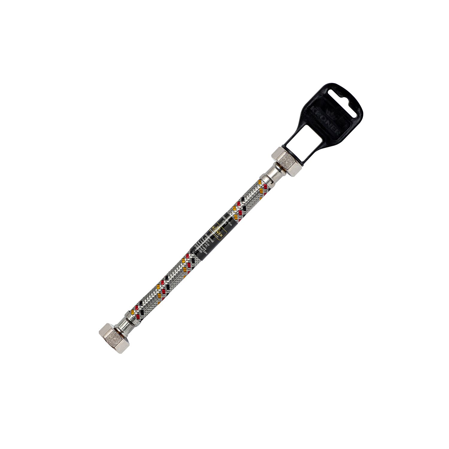 Гнучка підводка для підключення води Kroner KRP 1/2" ВВ 120 см в обплетенні з нержавіючої сталі