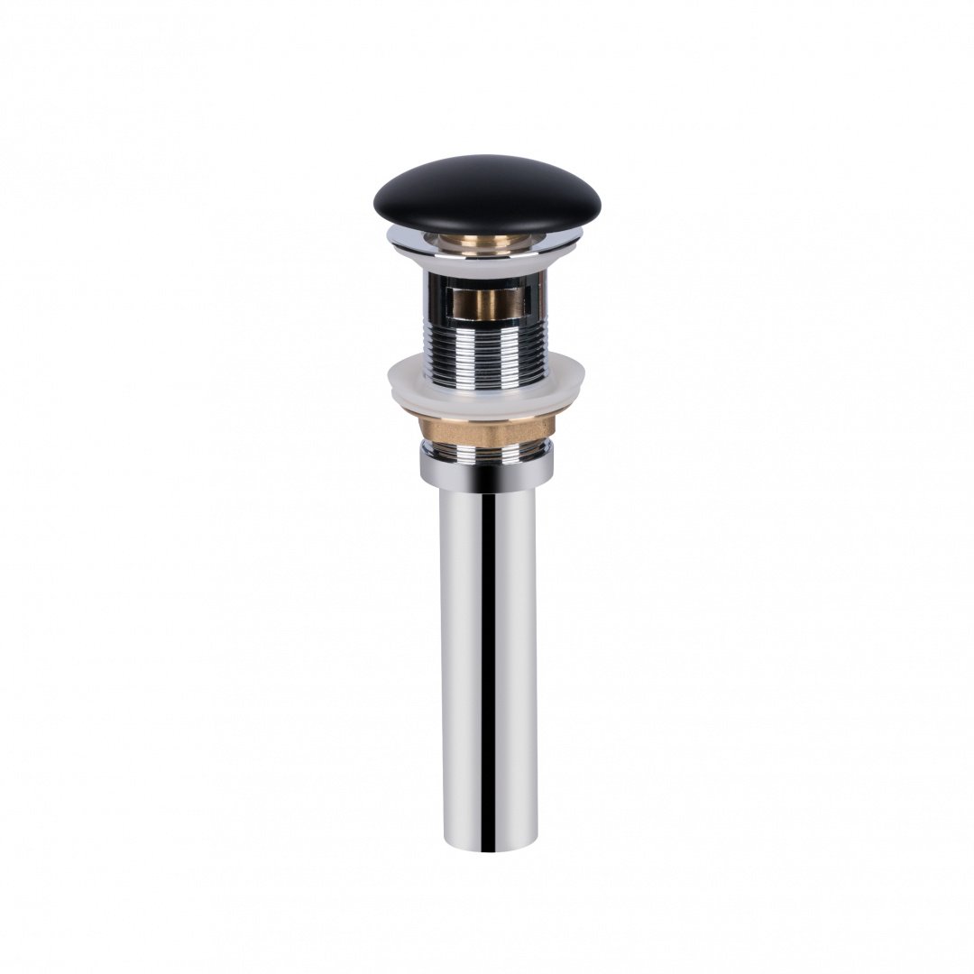 Донний клапан для раковини Qtap PU03O 225х70х70 Matt black з переливом