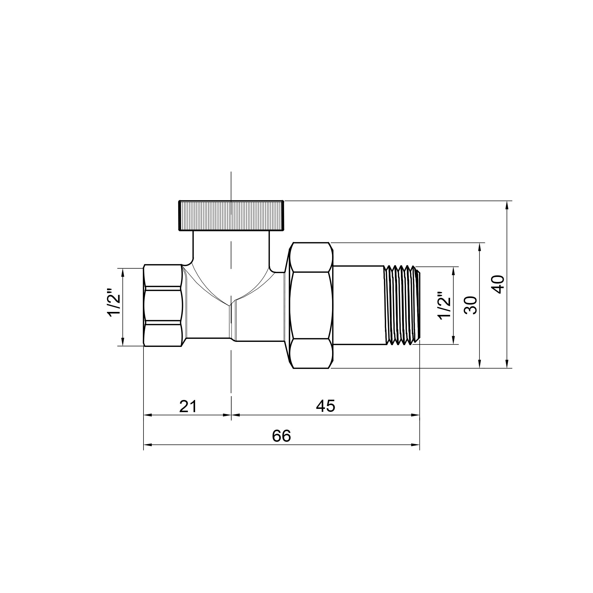 Кран SD Plus 1/2" для радіатора прямий