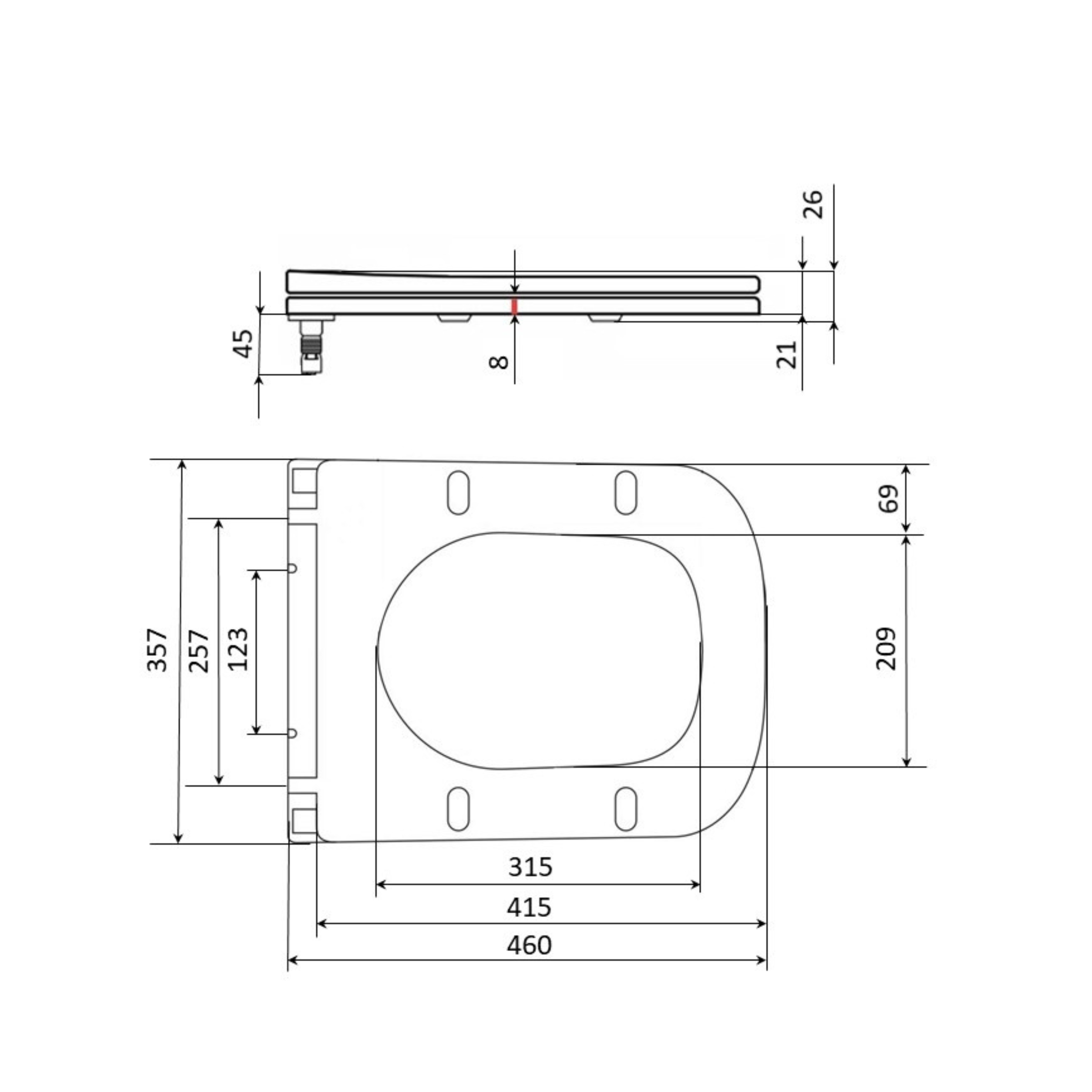 Qtap Сидіння для унітаза (Crow 640) 460x350x47 мм, White, з мікроліфтом, Slim Duroplast, Quick Release QTSC179W48700