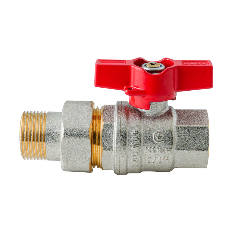Кран з американкою KOER EXTREME KE.227-20 - 3/4" ручка "метелик" червона (KR5766)