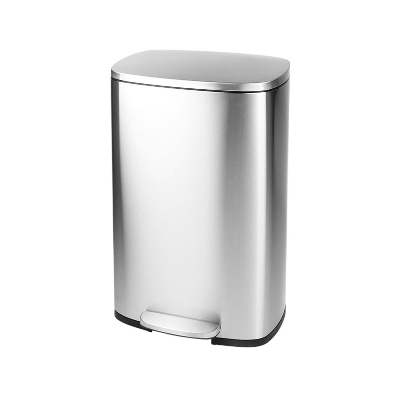Відро для сміття з плавним закриттям прямокутне MIXXUS BEVEL-TC0112 SS COLOR 12л (колір нержавійка) (MI7087)