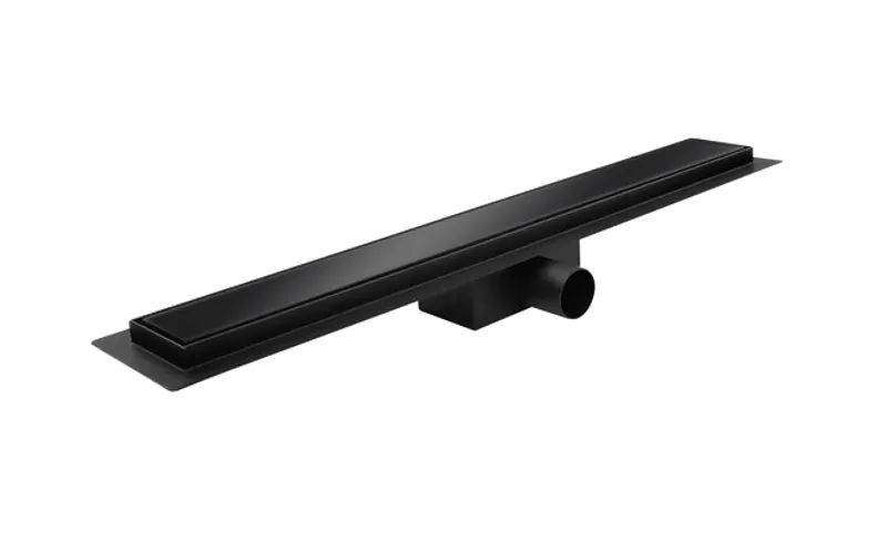 Душовий трап KOER FD08-70x600-GLASS BLACK з нерж. сталі SUS304 70x600мм зі скляною панеллю (Колір чорний) (KR5140)