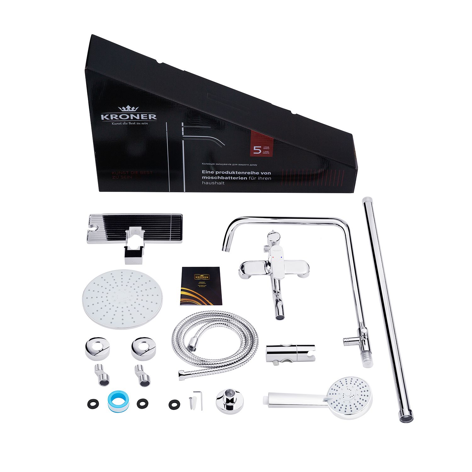 Набор 3 в 1 душова система Kroner Armada-C064K + змішувач Armada-C010 + змішувач Bidet-C082