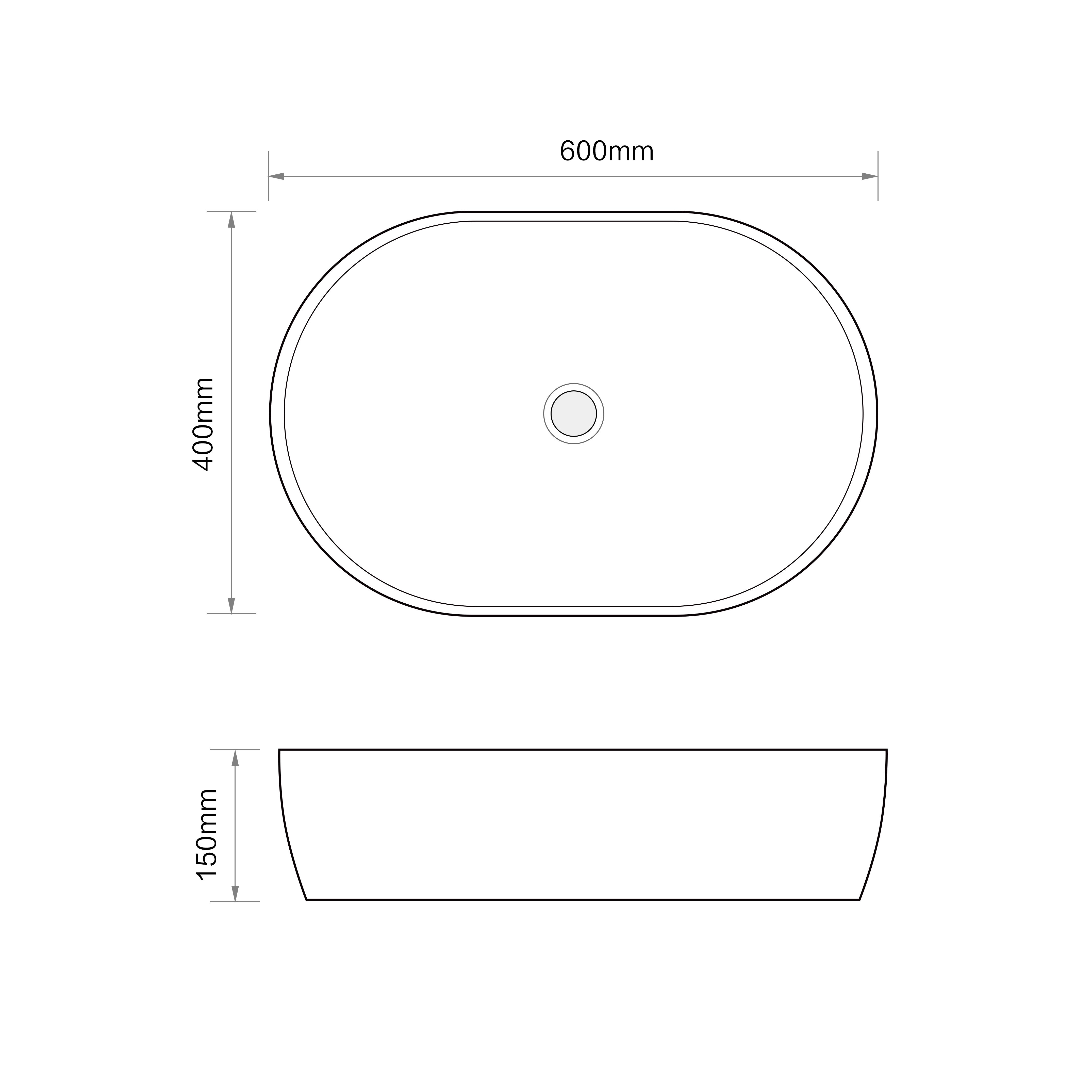 Раковина накладна MIXXUS PREMIUM ELLIPSE-0105 MARBLE-BLACK 600х400х150mm (MP6565)