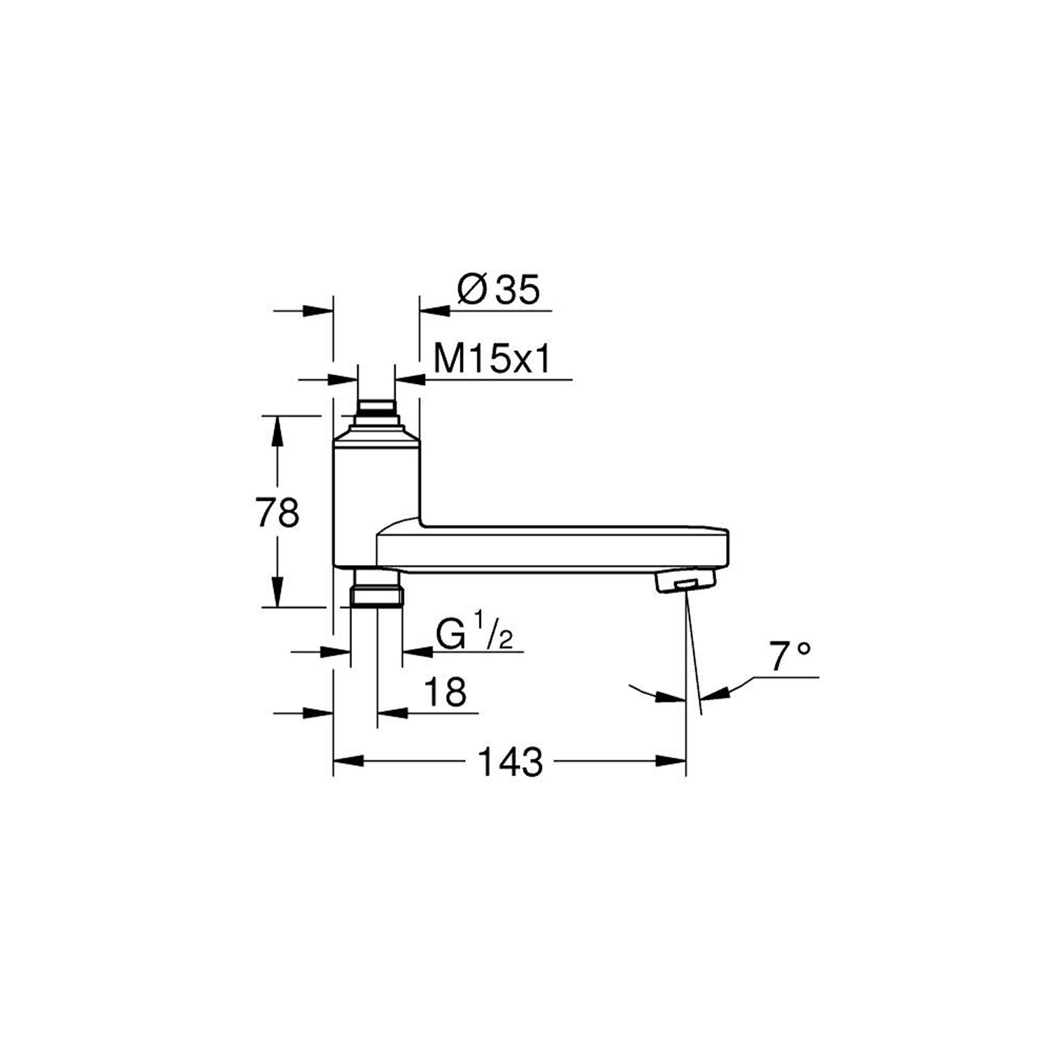 Вилив із вбудованим перемикачем Grohe QuickFix 13450000