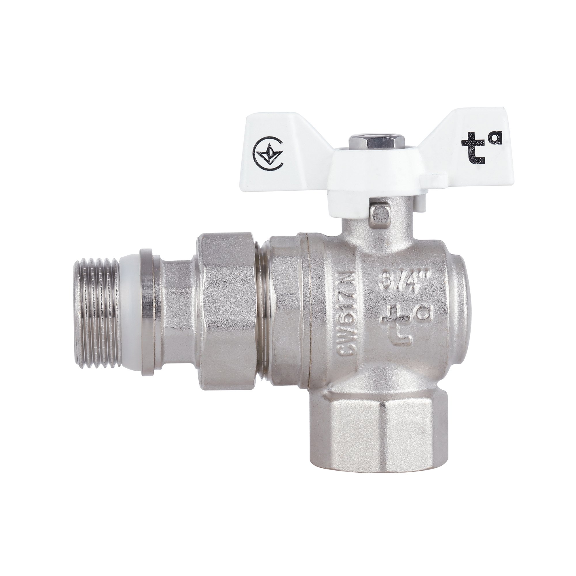 Кран кульовий "Американка" Thermo Alliance Forte 3/4" з антипротіканням кутовий SF223W20