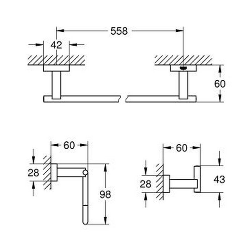 Набор аксессуаров Grohe Essentials Cube 40777001 Guest
