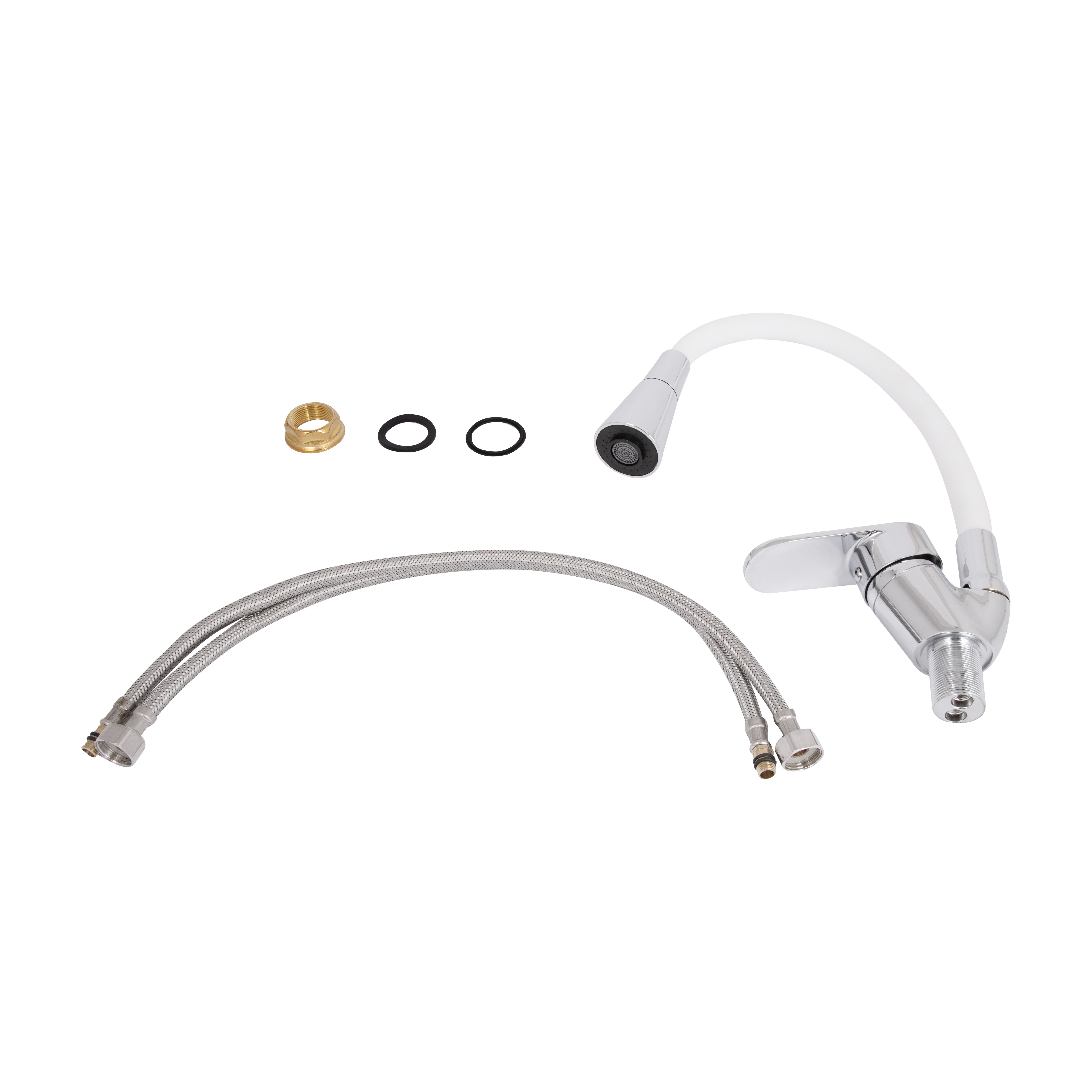 Змішувач для кухні Lidz Tani 008F3 з гнучким виливом (k40) LDTAN008F3WCR37037 Chrome/White