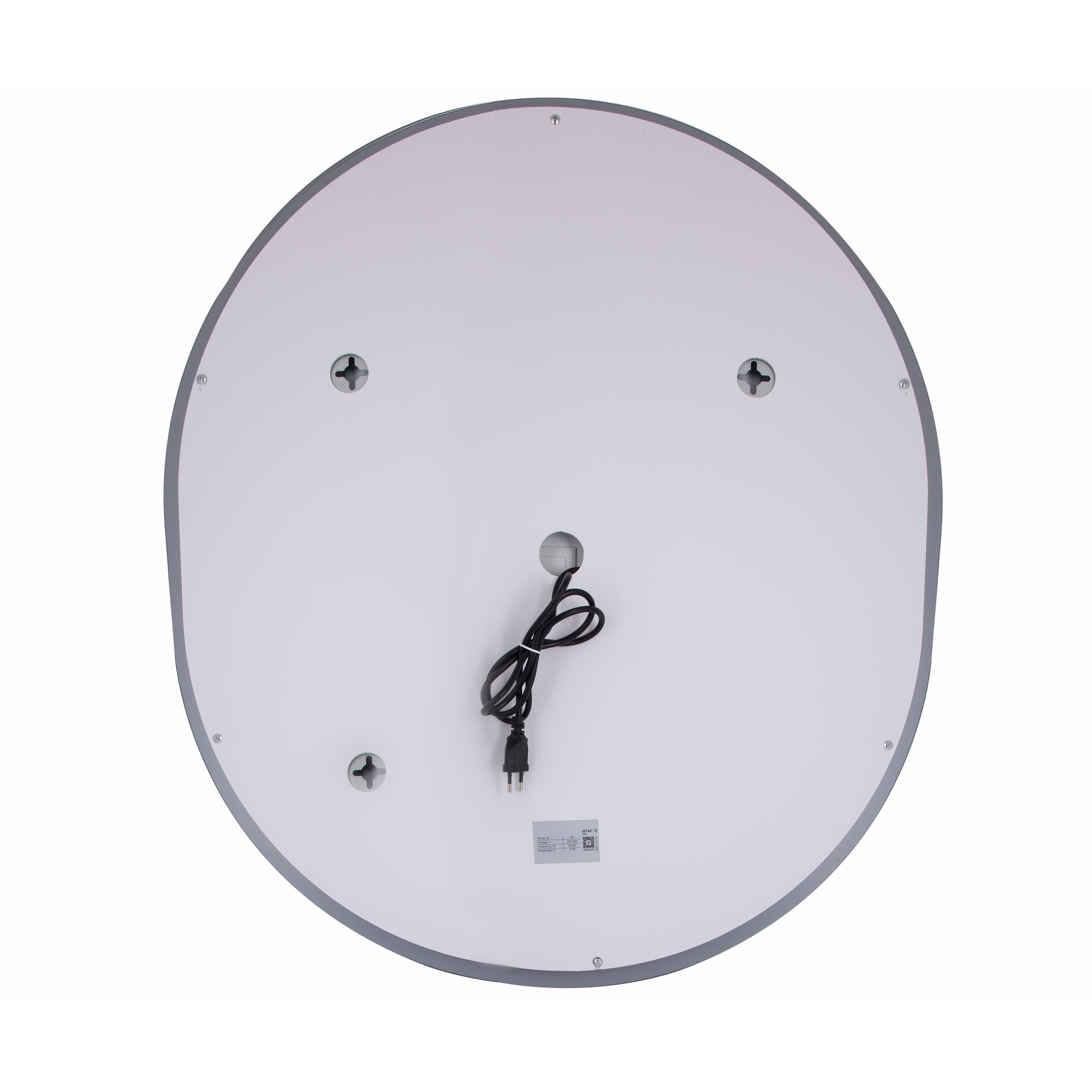 Дзеркало Qtap Gemini 800х700 з LED-підсвічуванням Touch, з антизапотіванням, з димером, рег. темп. кольору (3000-6500K) QT2578R8070
