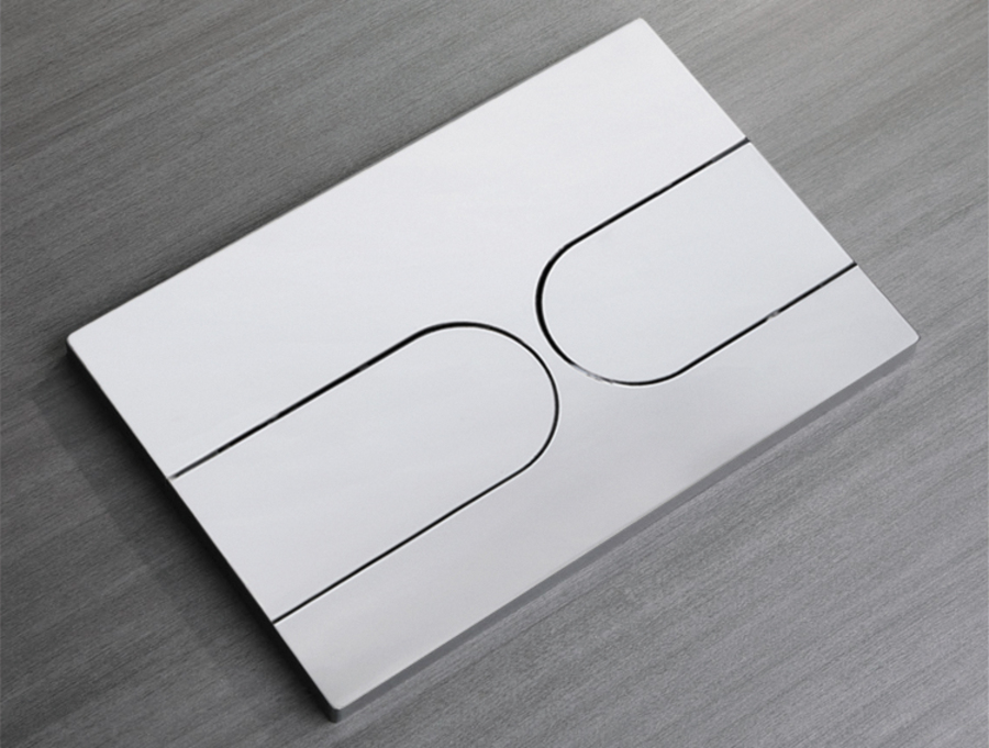 Панель змиву KOER KT-0604-01 240x160x10mm пластикова, кнопка закруглена (колір хром) (KR5323)