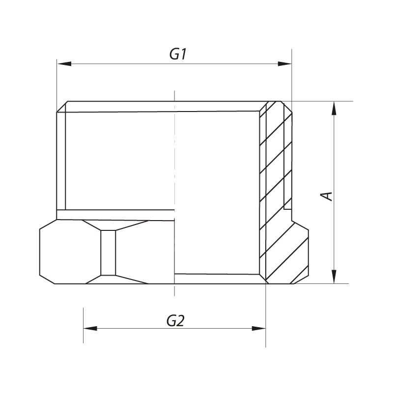 Футорка 3/8"х1/2" (хром) Koer KF.F0406.chr (KF0133)