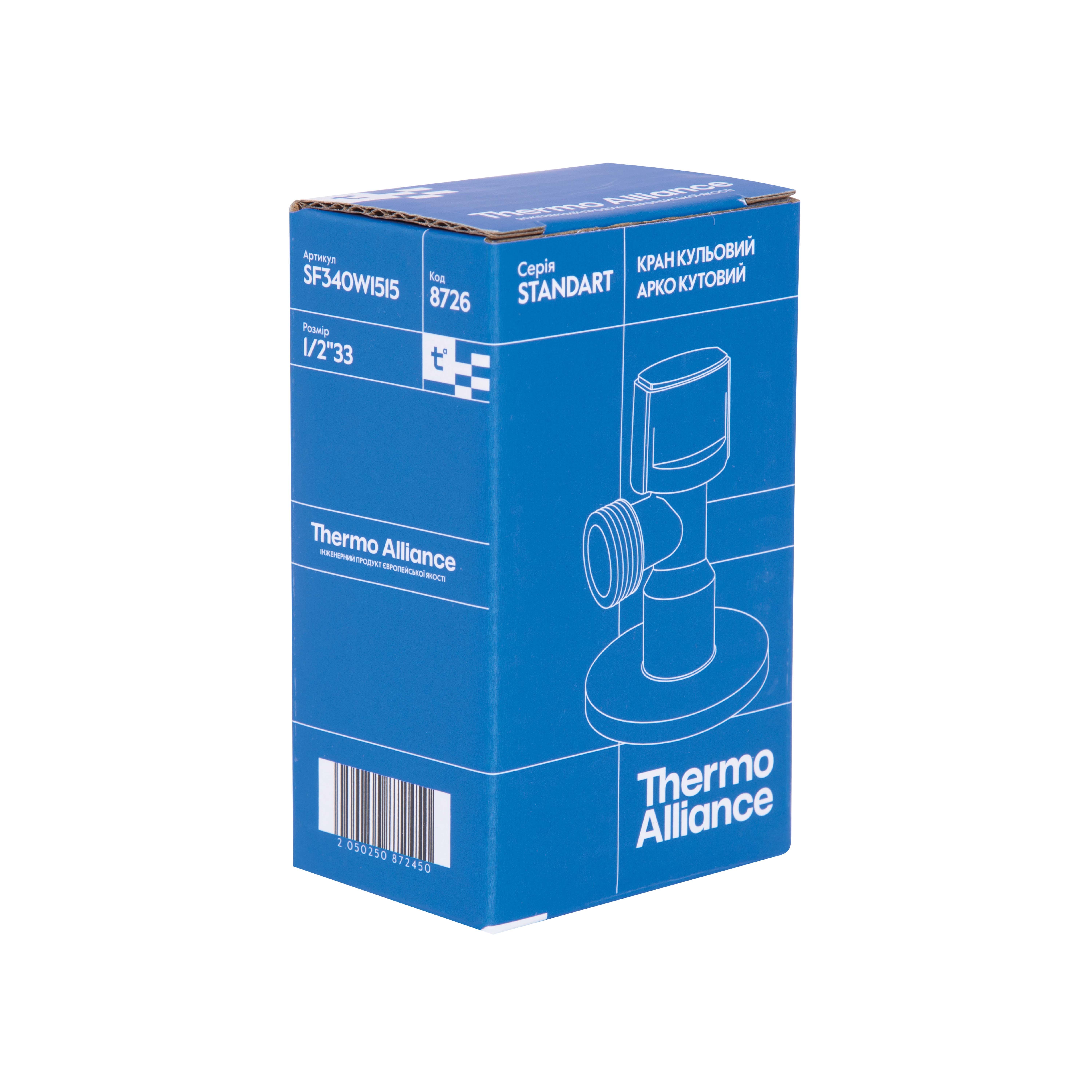 Кран приладовий кульовий Арко Thermo Alliance Standart 1/2"З х 1/2"З SF340W1515