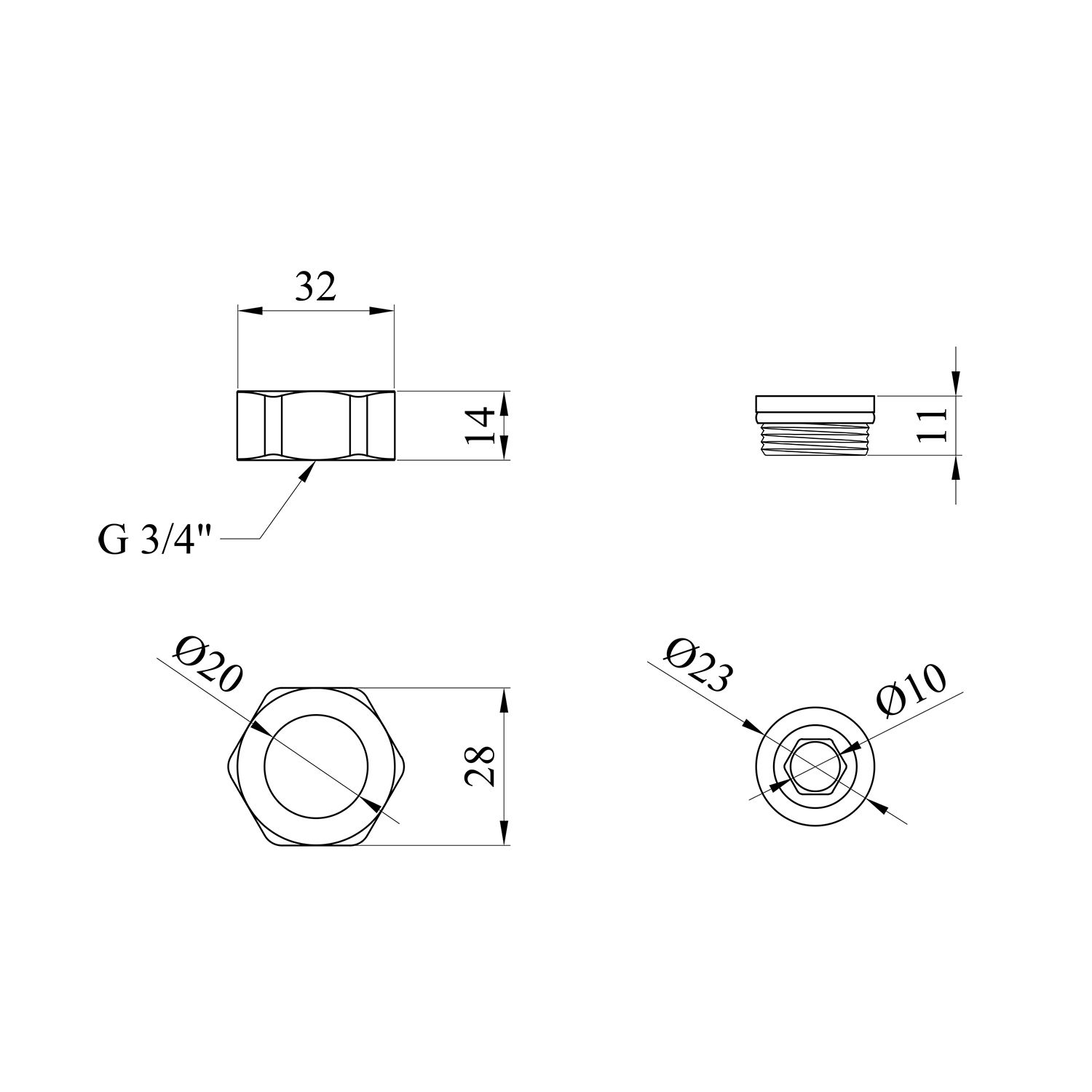 Гайка з футоркою для настінного змішувача Kroner KRP - ESG929