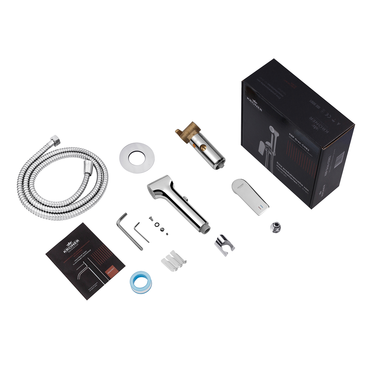 Набір для гігієнічного душу прихованого монтажу зі змішувачем Kroner KRP Graz - C082
