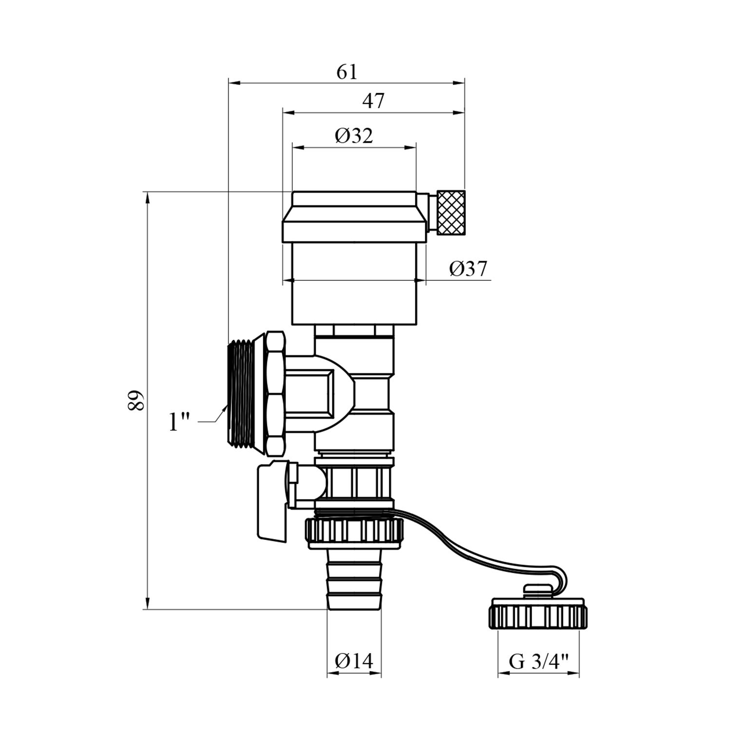 Зливна група для колектора Karro 1" РЗ KR-1129 нікельована