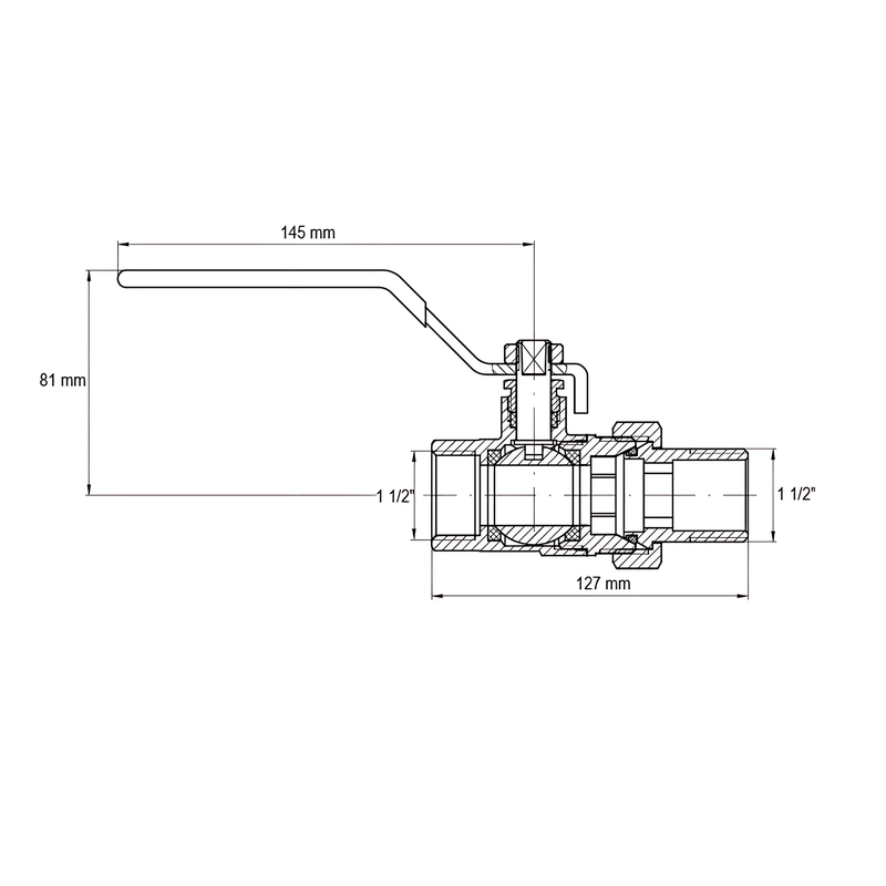 Кран з американкою ручка важіль KOER KR.229 - 1 1/2" (KR5664)
