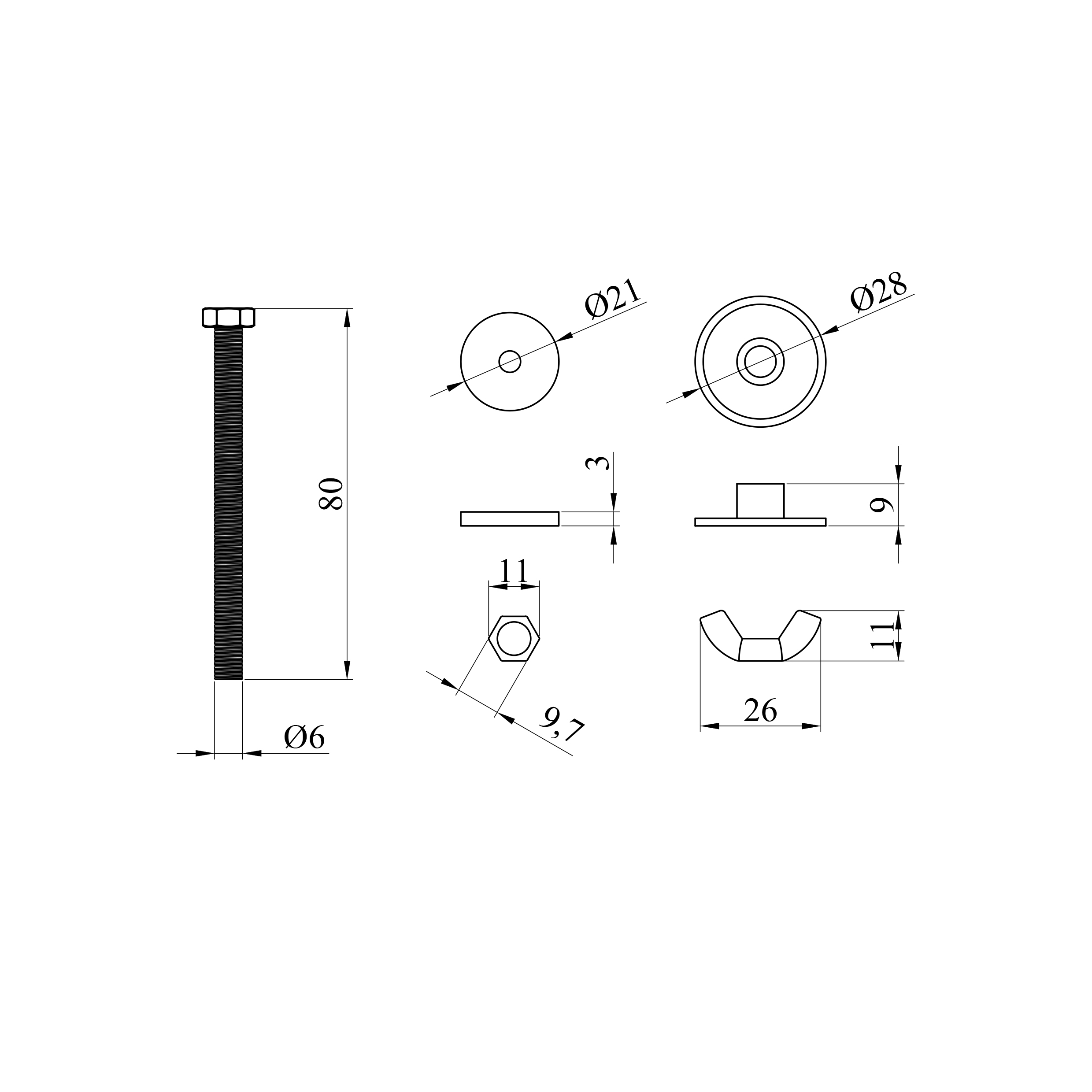 Кріплення бачка до унітаза Direct 80 мм