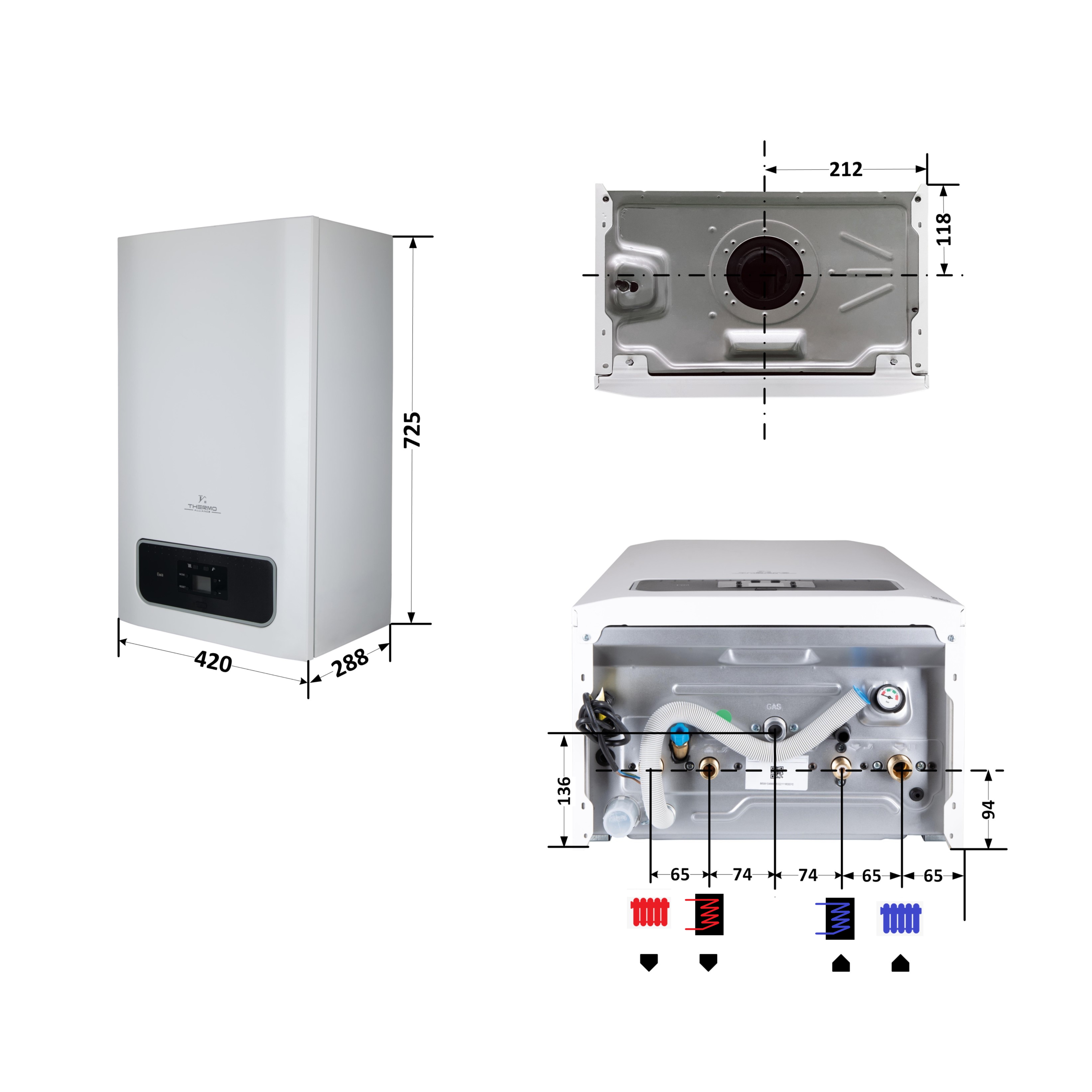 Котел газовий Thermo Alliance Ewa System 24 кВт одноконтурний, конденсаційний