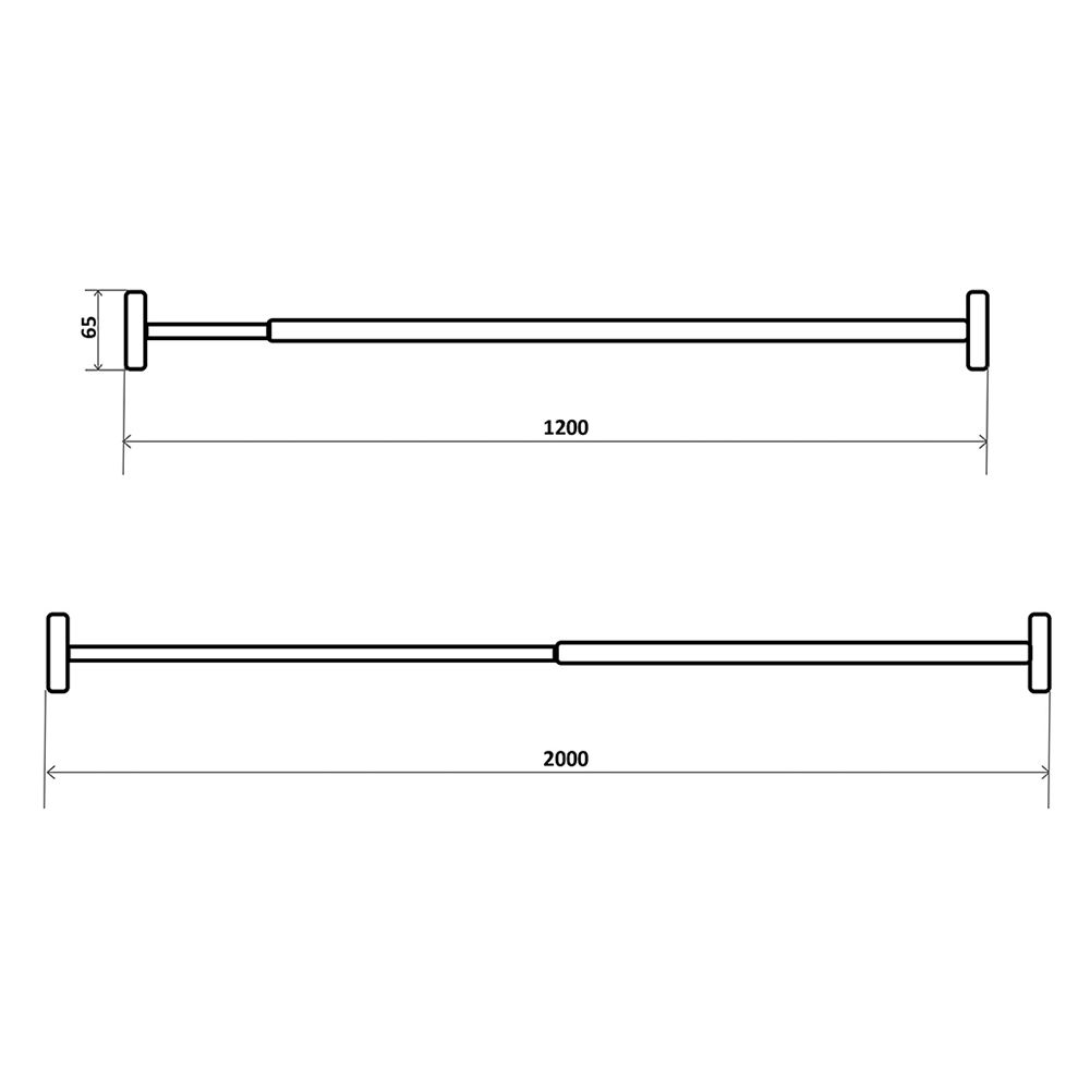 Карниз телескопічний для ванної Direct 1,2-2 м