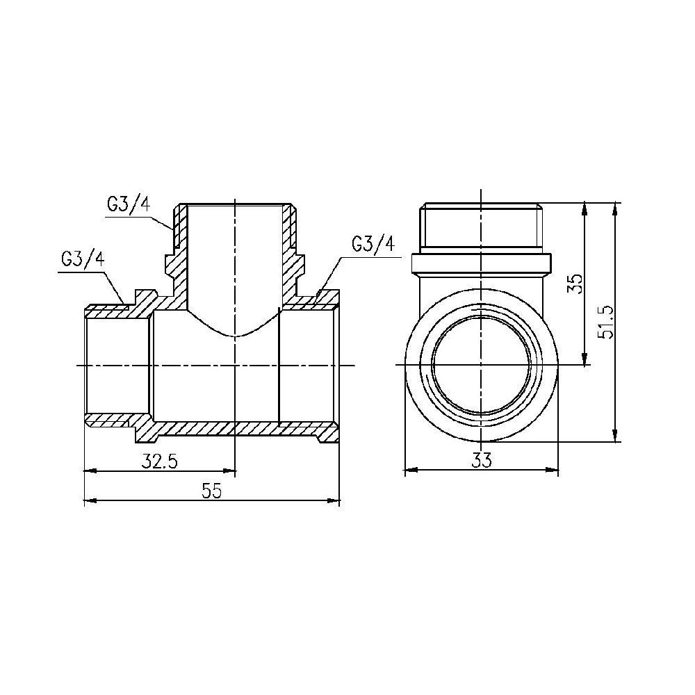 Трійник Thermo Alliance Forte 3/4" ВЗЗ SF36520