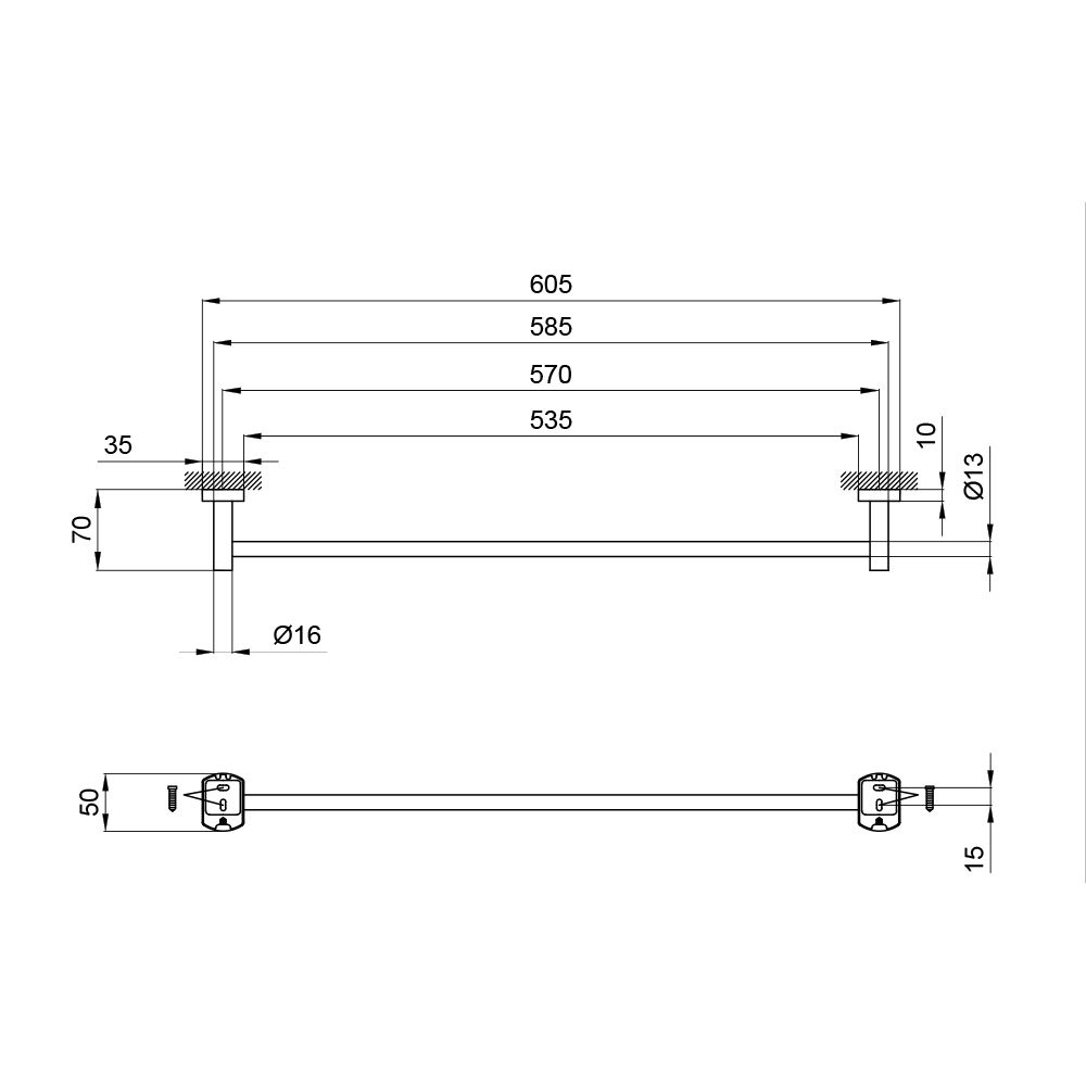 Тримач для рушника Qtap Liberty 605 мм QTLIBANT1124 Antic Bronze