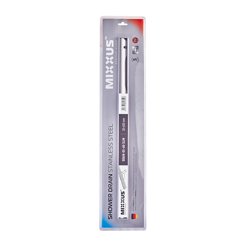 Душовий трап MIXXUS DRAIN-05-60-SLIM з нерж. сталі SUS304 30x600мм (Колір нерж) (MI6165)