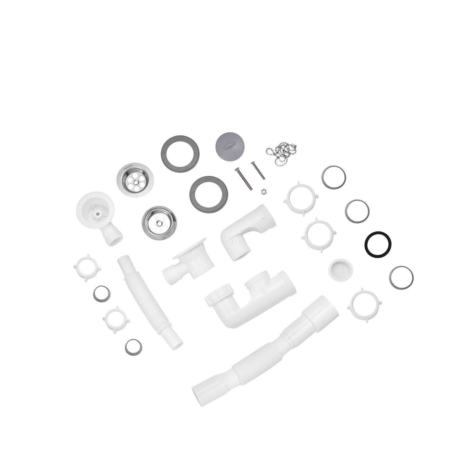 Сифон для ванни Kroner KRP - BS03 1 1/2"х40/50 мм з переливом та ревізією