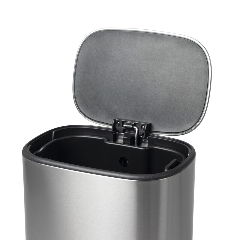Відро для сміття з плавним закриттям овальне MIXXUS PREMIUM DIVERSE-TC0112 SS COLOR 12л (колір нержавійка) (MI7079)
